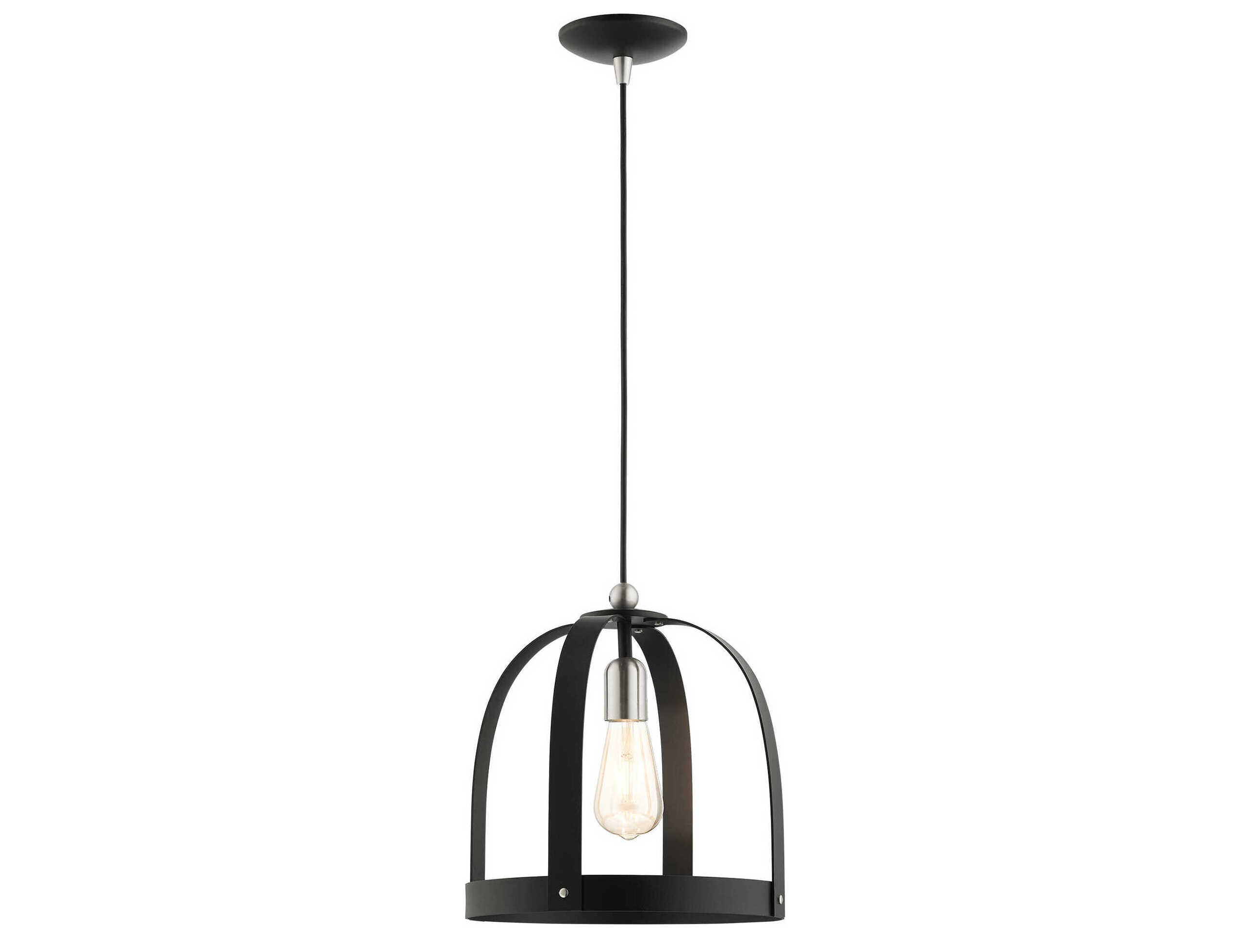 Livex Lighting Stoneridge 1-Light Textured Black Mini Pendant