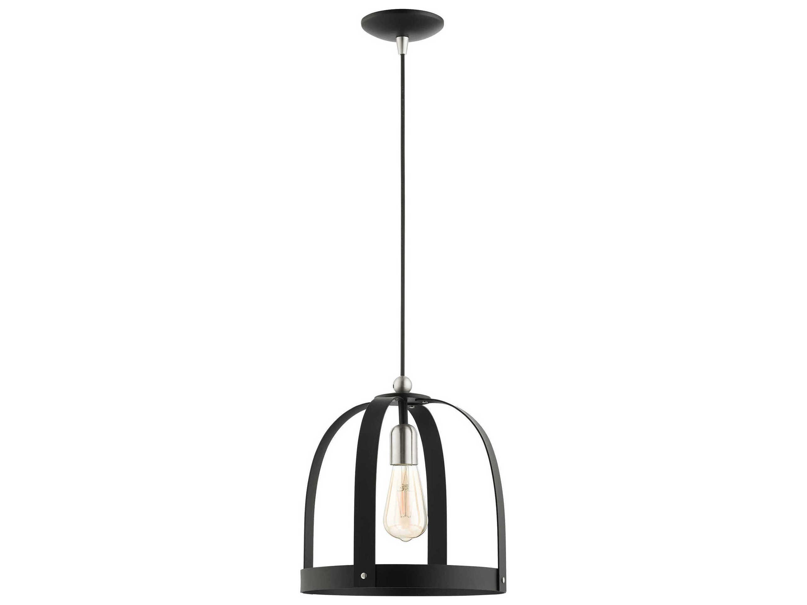 Livex Lighting Stoneridge 1-Light Textured Black Mini Pendant