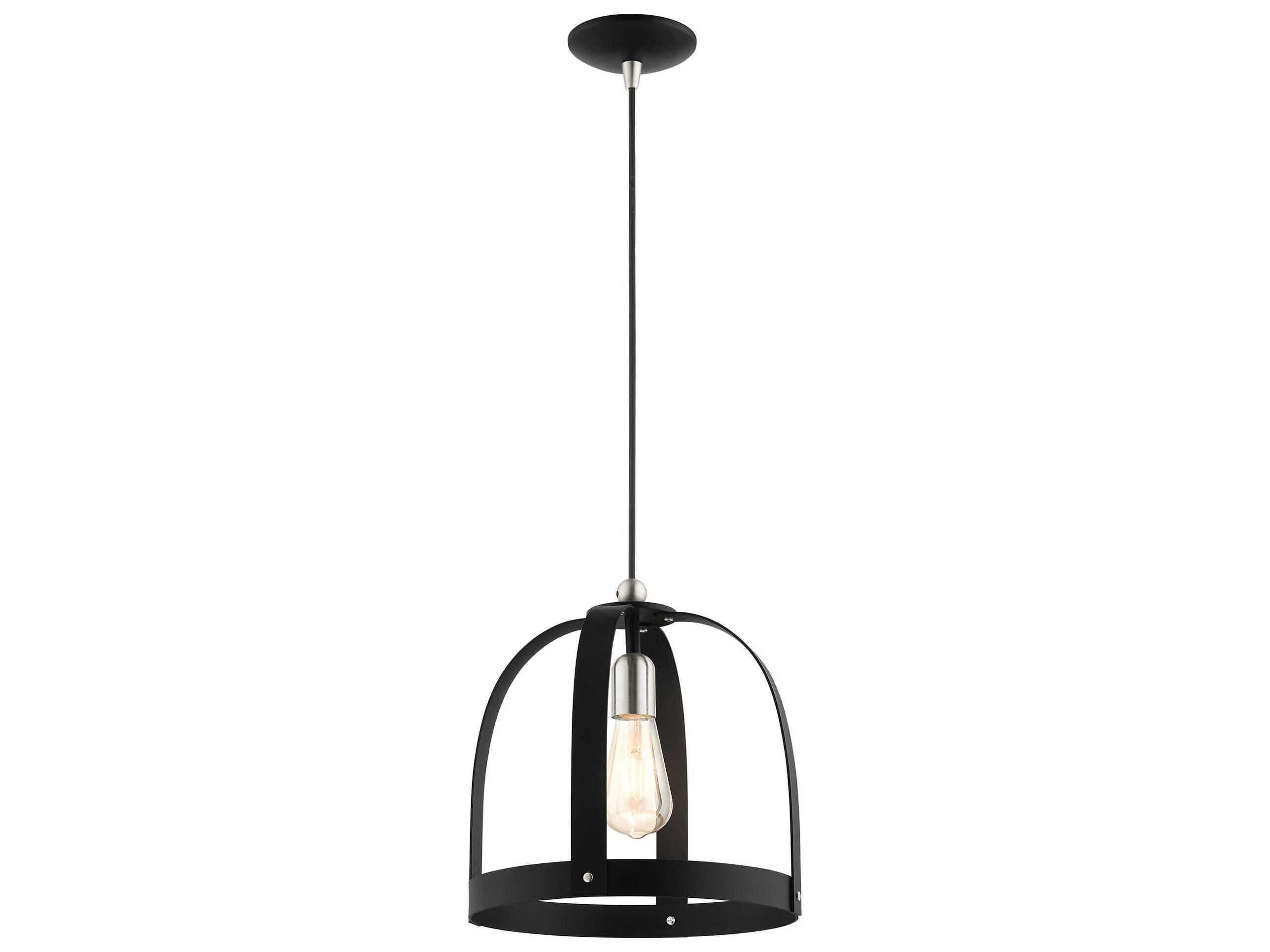 Livex Lighting Stoneridge 1-Light Textured Black Mini Pendant