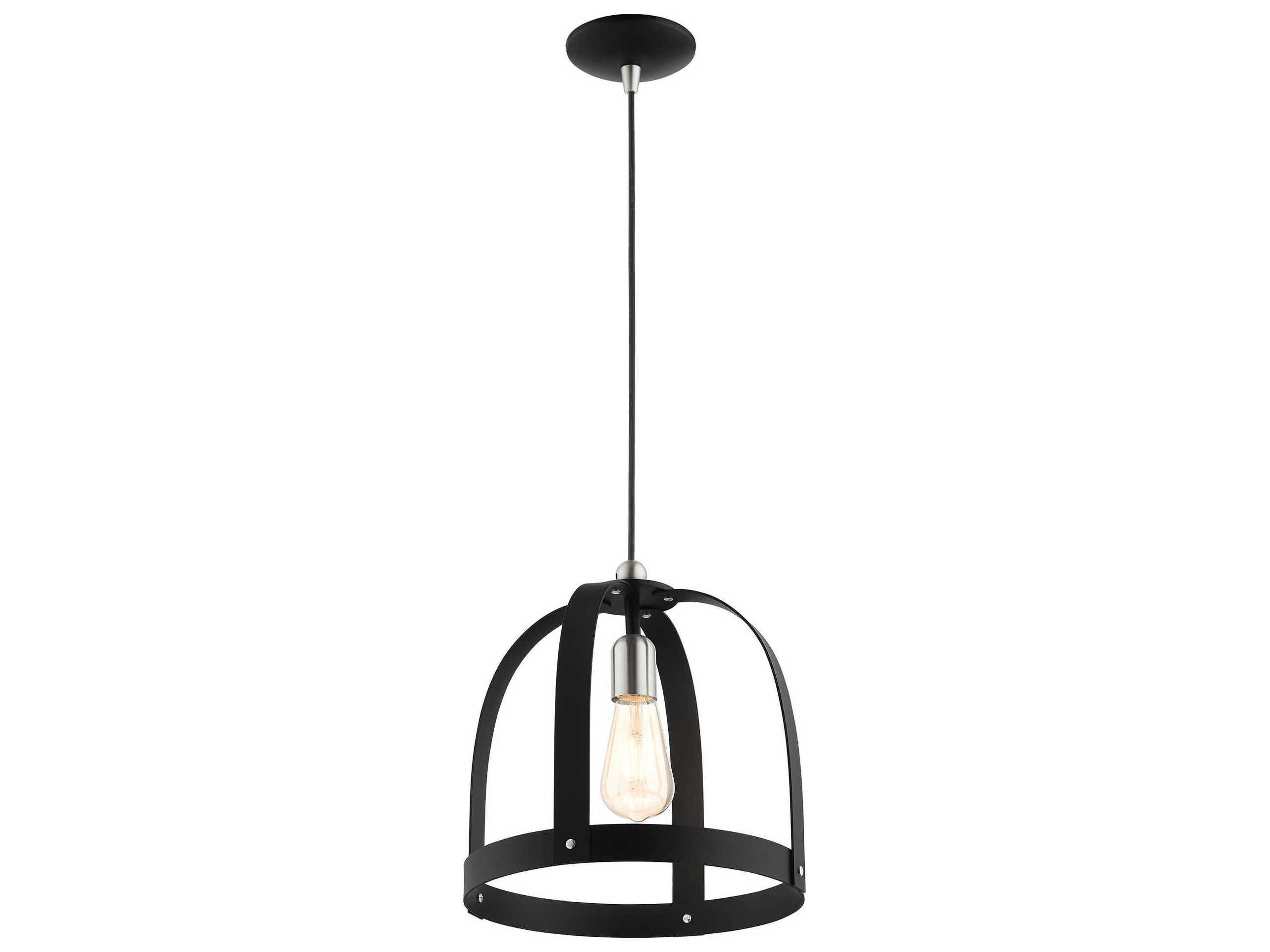 Livex Lighting Stoneridge 1-Light Textured Black Mini Pendant