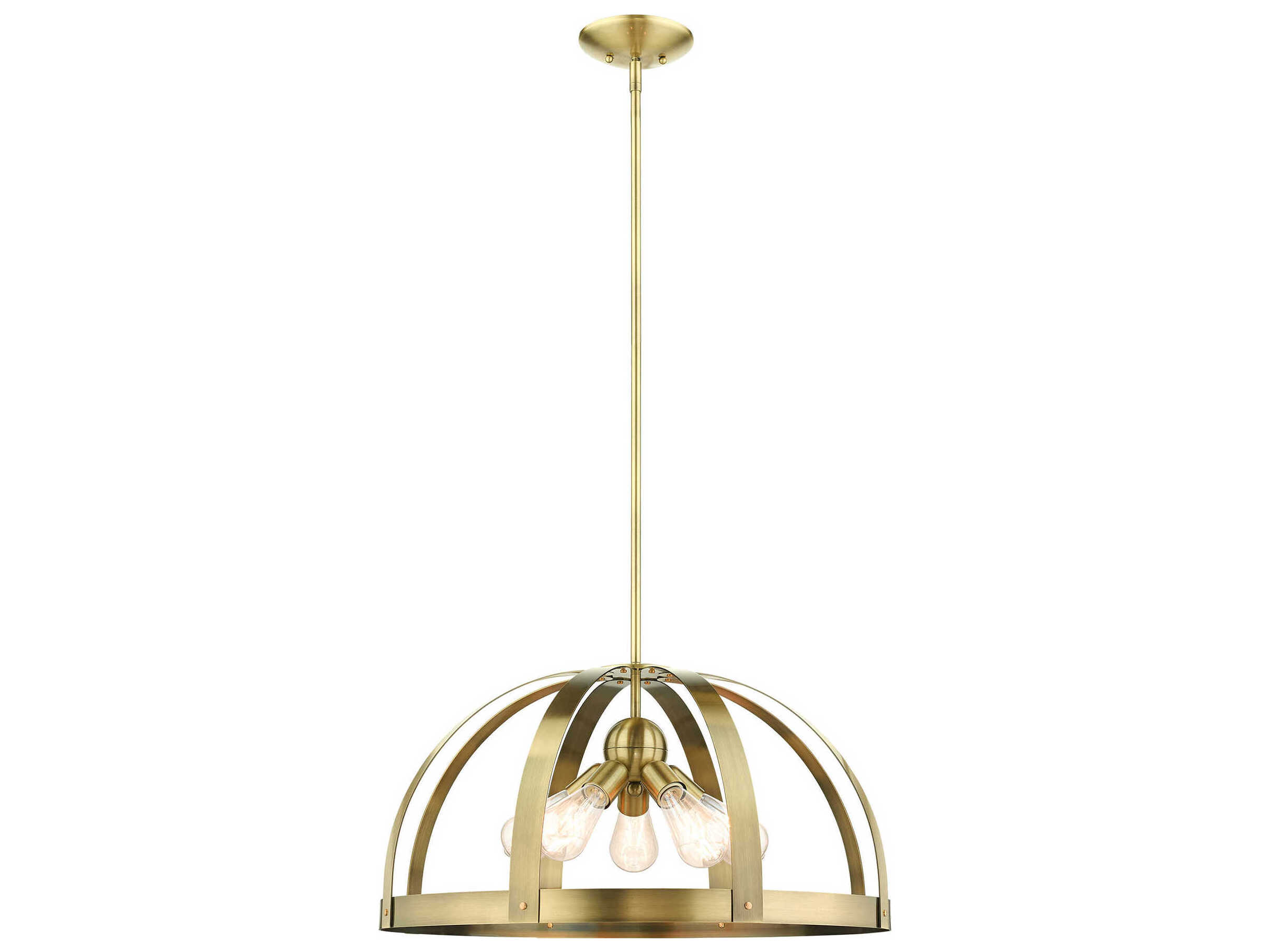 Livex Lighting Stoneridge 5-Light Antique Brass Pendant