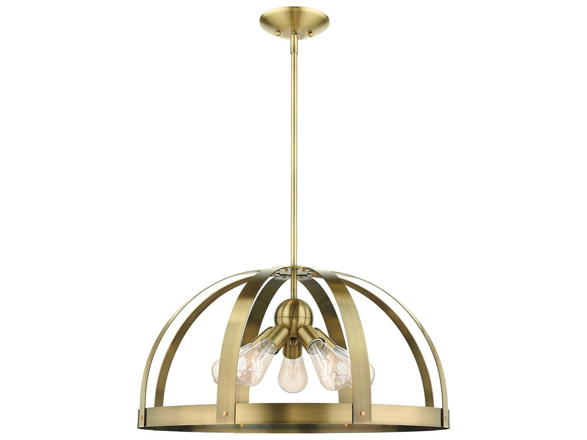 Livex Lighting Stoneridge 5-Light Antique Brass Pendant