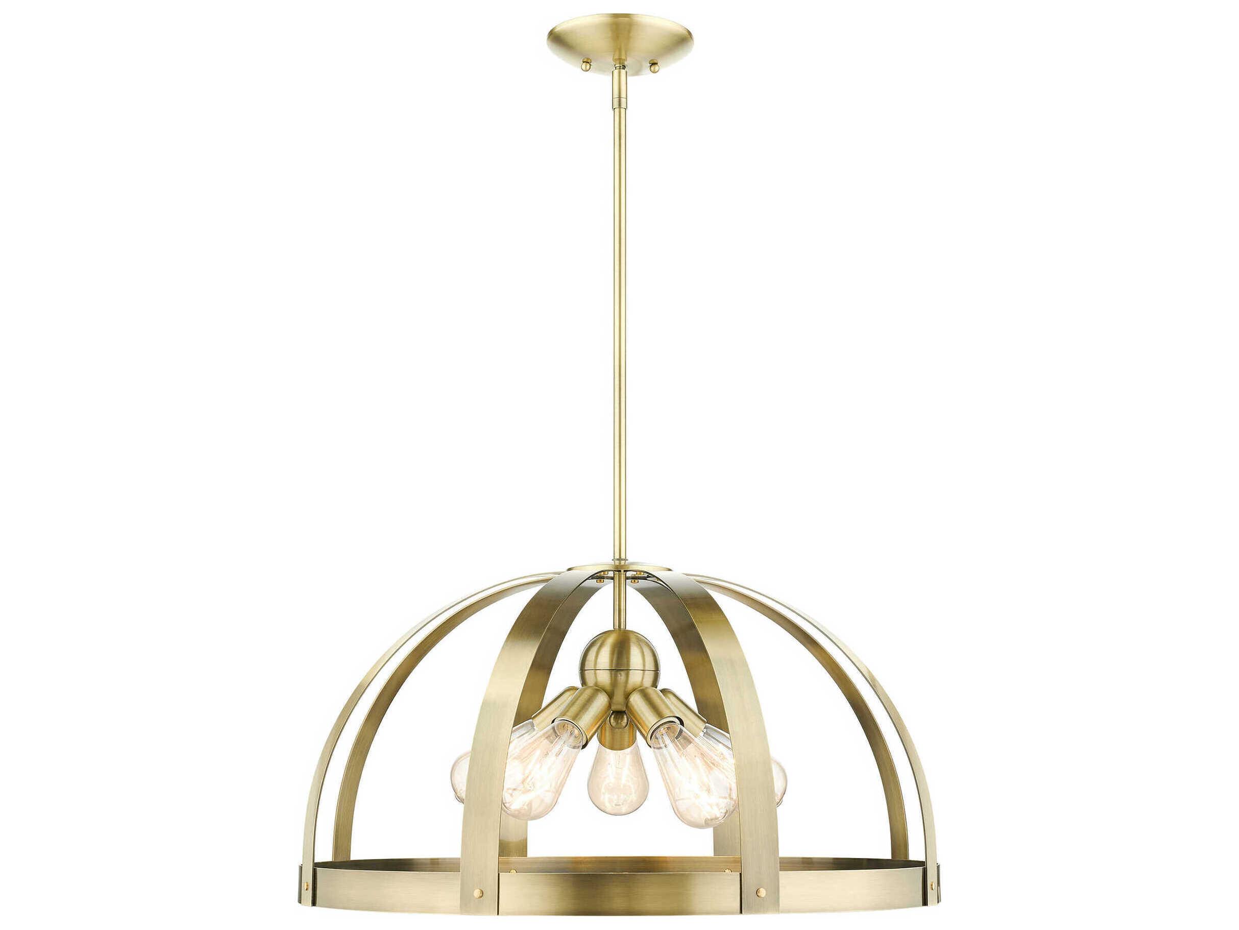 Livex Lighting Stoneridge 5-Light Antique Brass Pendant