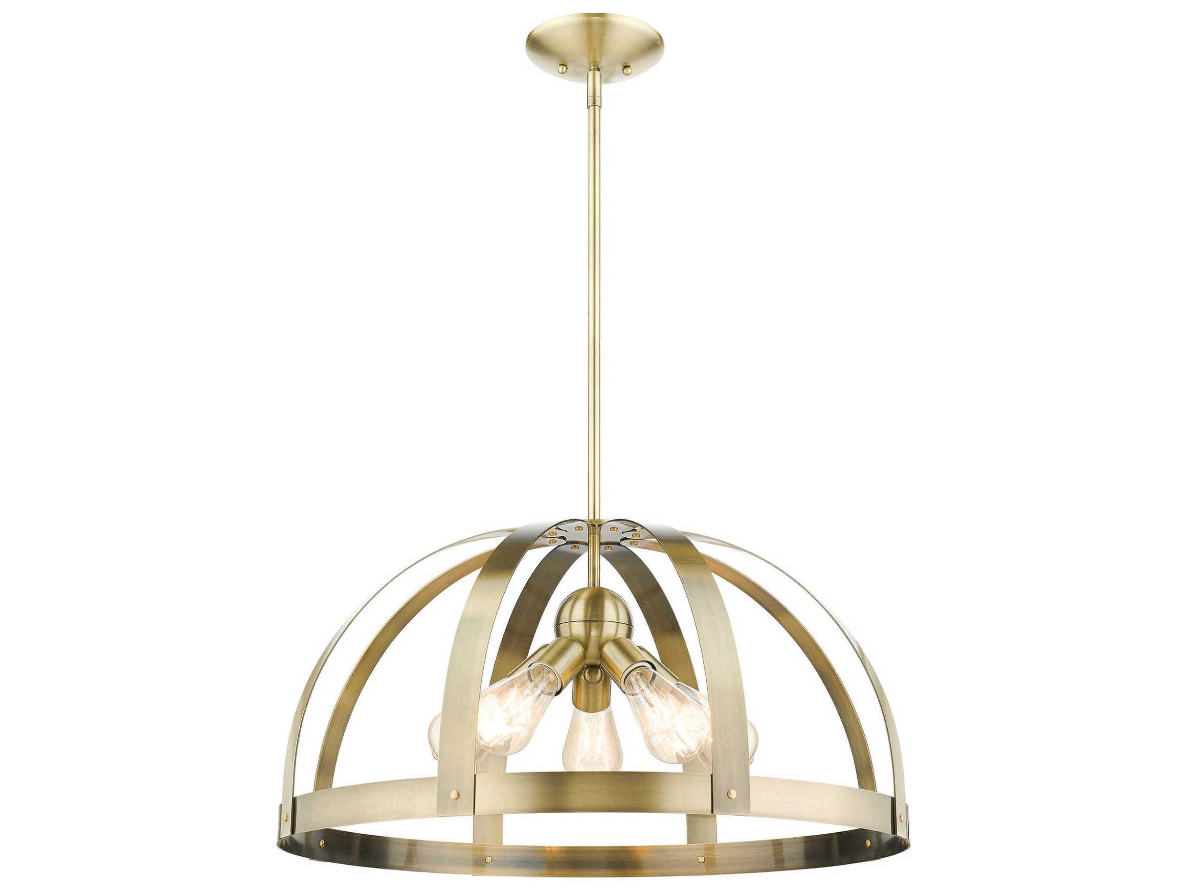 Livex Lighting Stoneridge 5-Light Antique Brass Pendant