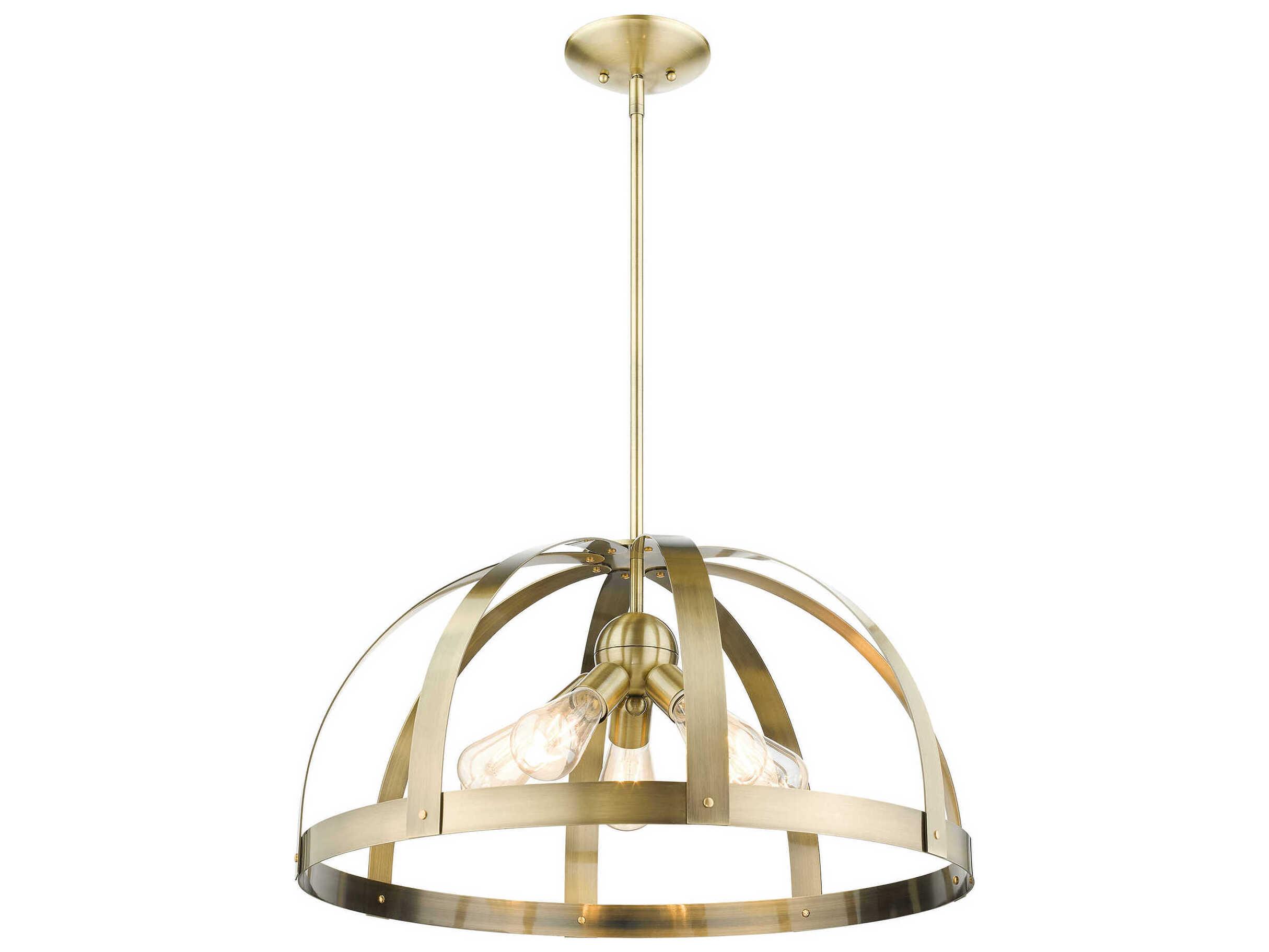 Livex Lighting Stoneridge 5-Light Antique Brass Pendant