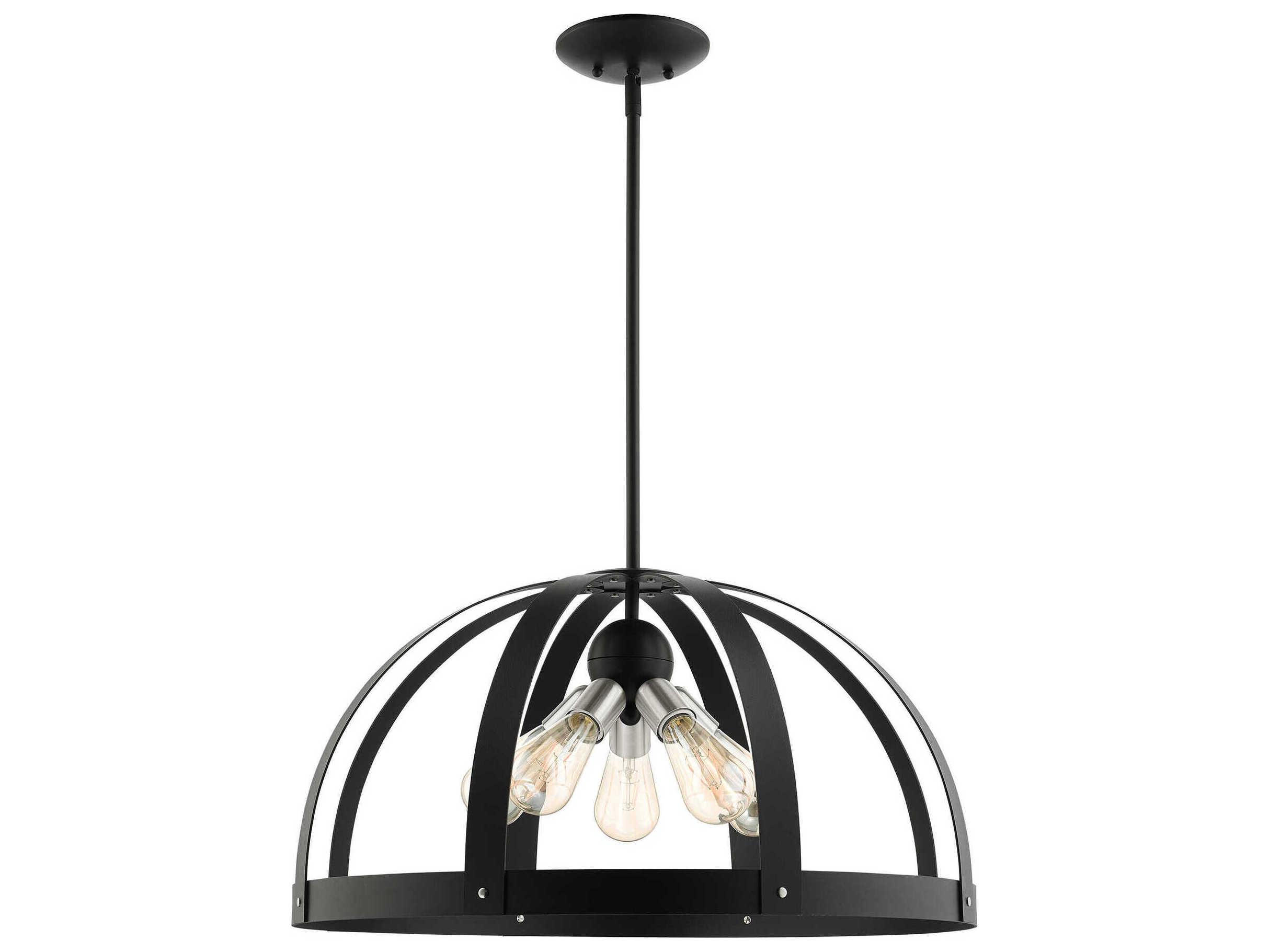 Livex Lighting Stoneridge 5-Light Textured Black Pendant