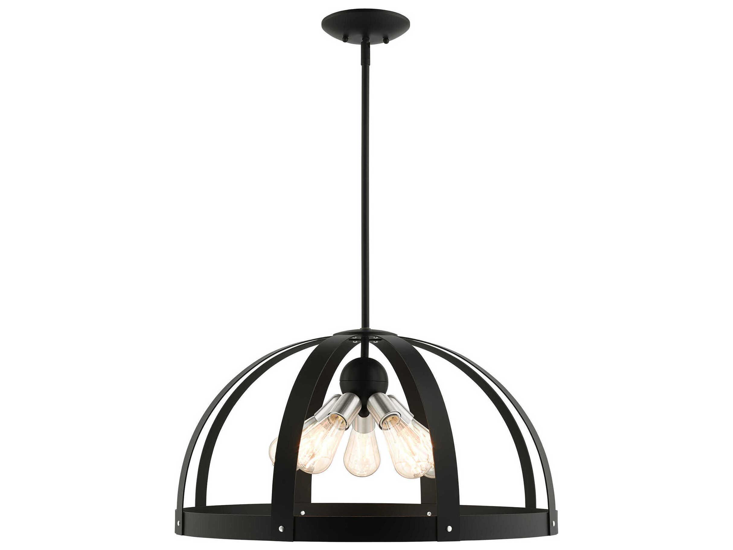 Livex Lighting Stoneridge 5-Light Textured Black Pendant