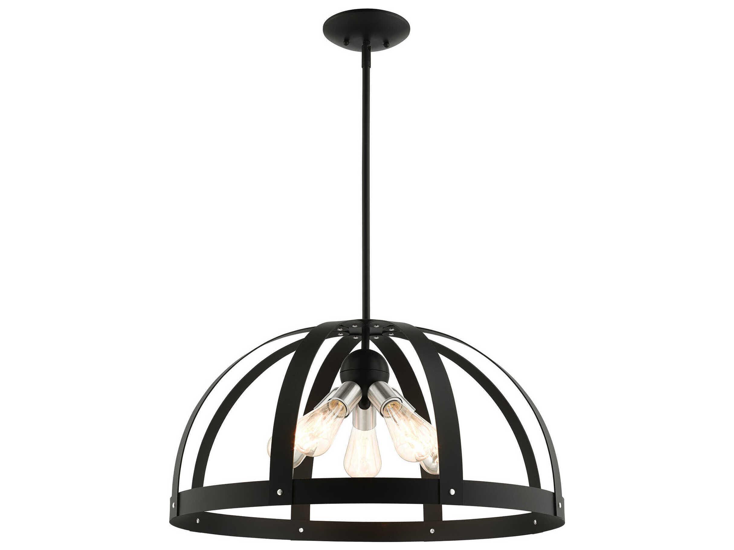 Livex Lighting Stoneridge 5-Light Textured Black Pendant