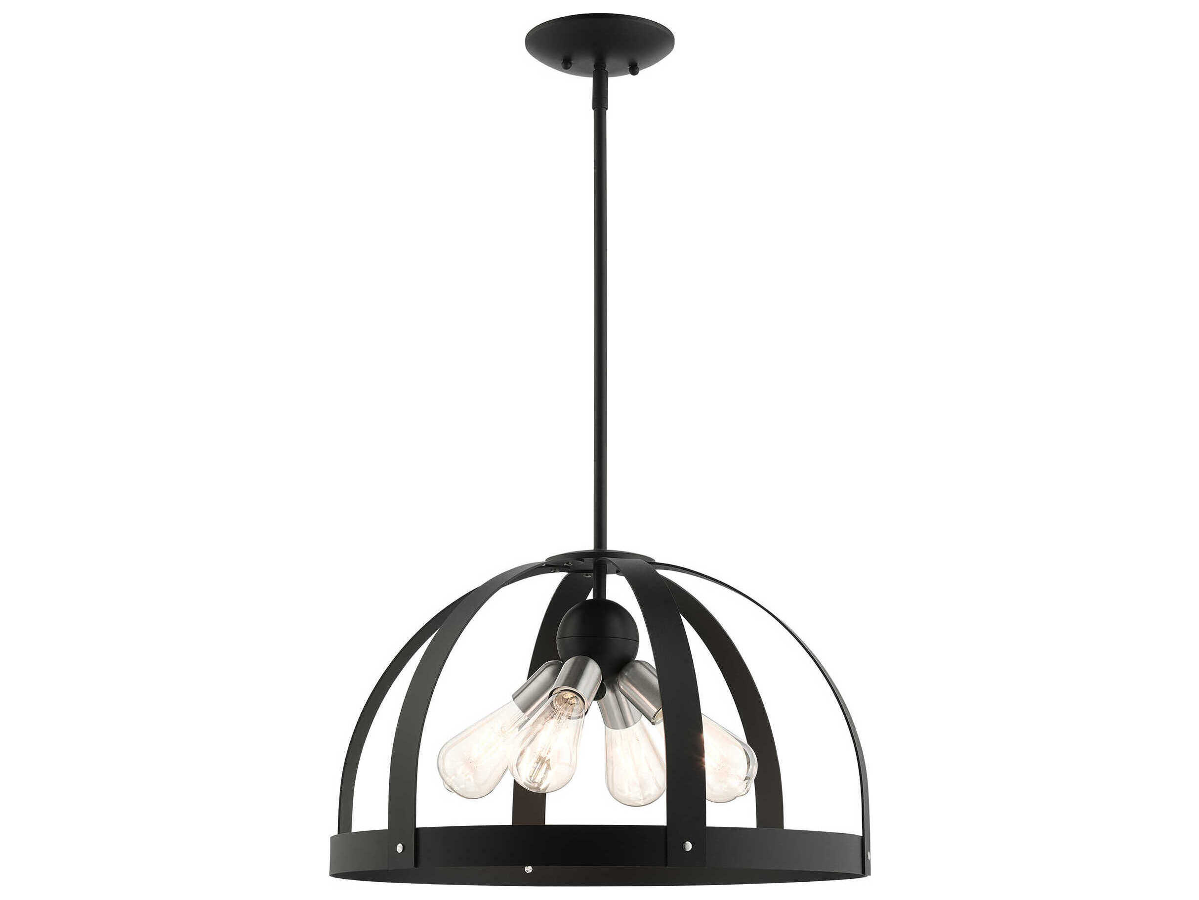 Livex Lighting Stoneridge 4-Light Textured Black Pendant