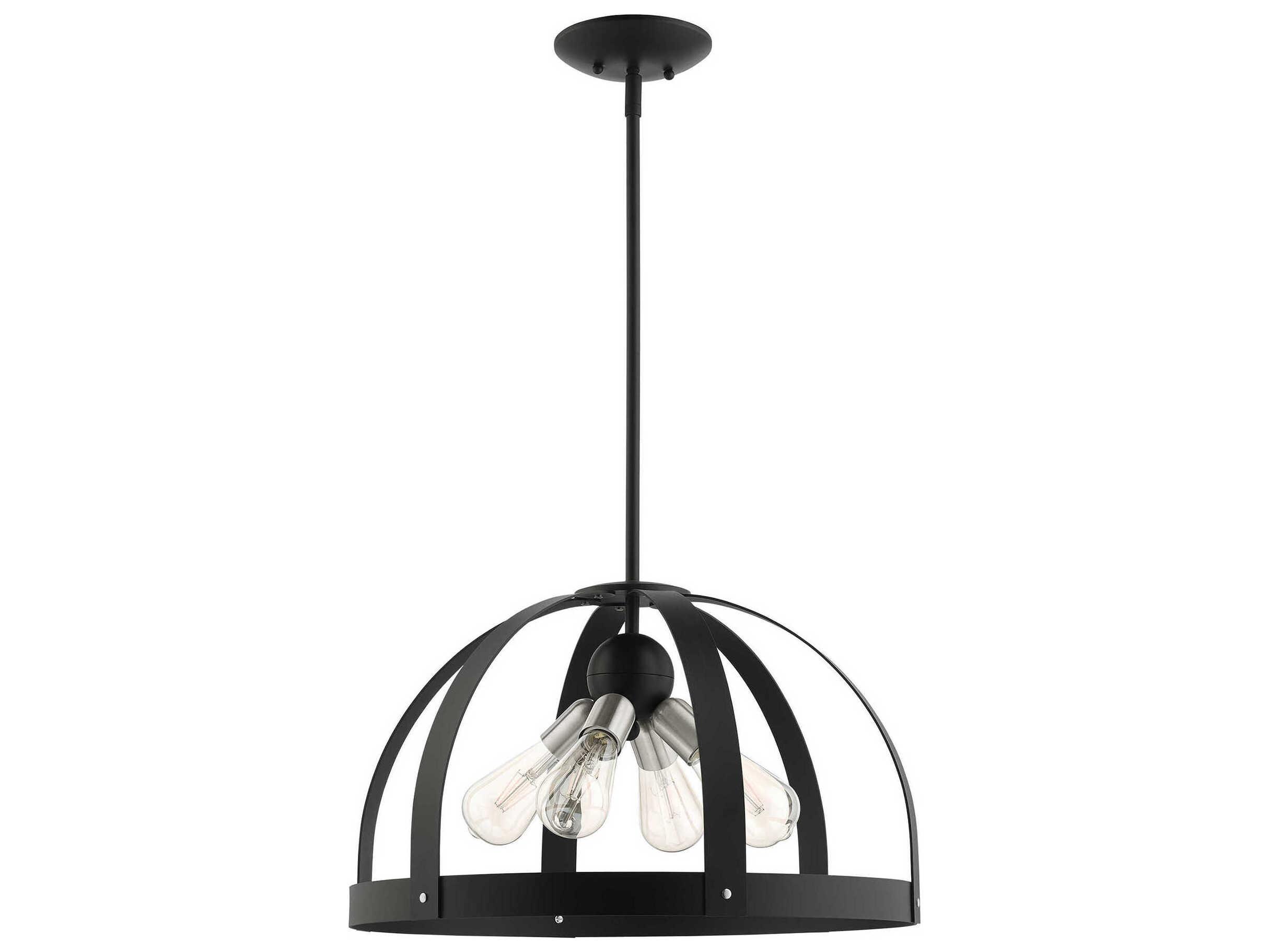 Livex Lighting Stoneridge 4-Light Textured Black Pendant