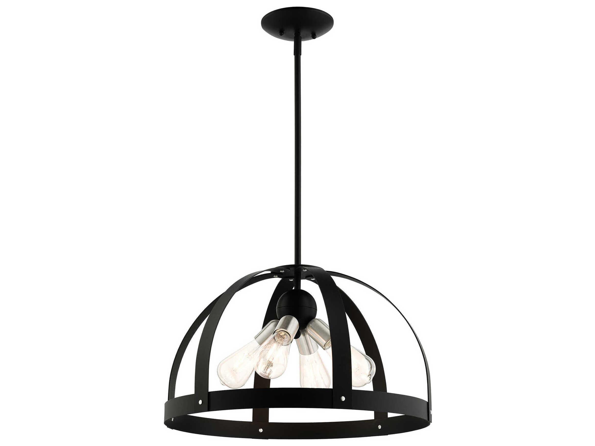 Livex Lighting Stoneridge 4-Light Textured Black Pendant