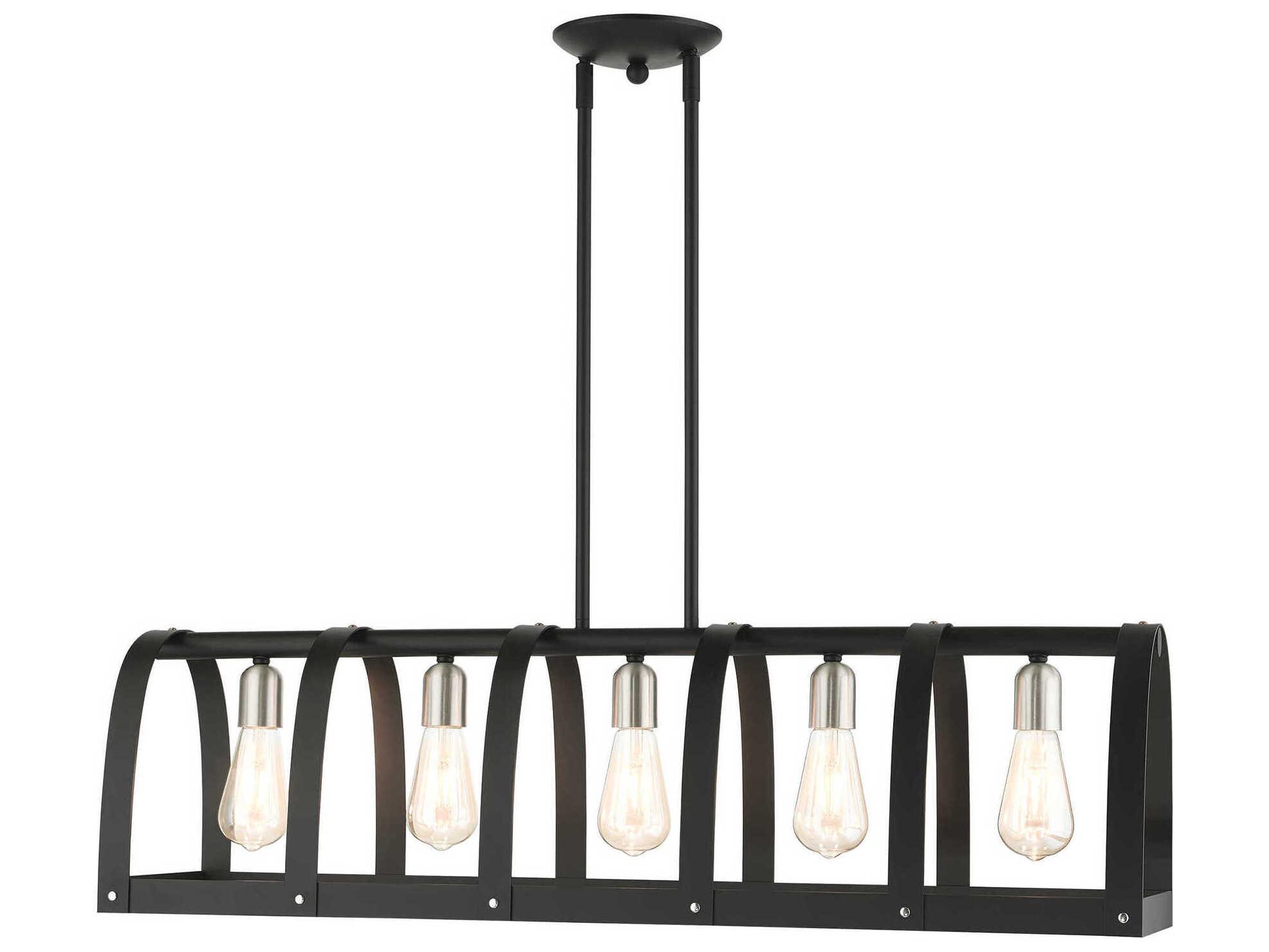 Livex Lighting Stoneridge 5-Light Textured Black Island Pendant