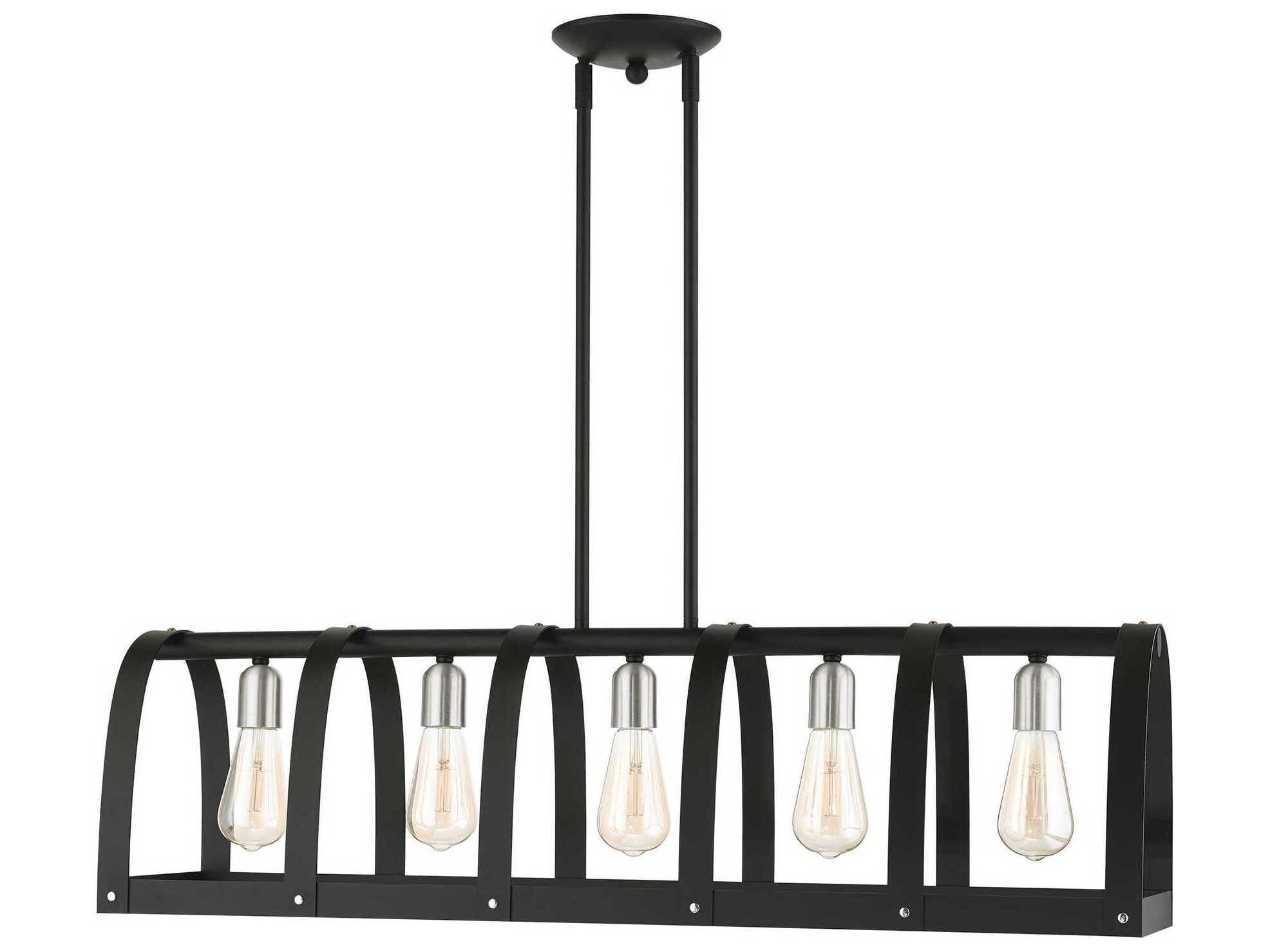 Livex Lighting Stoneridge 5-Light Textured Black Island Pendant