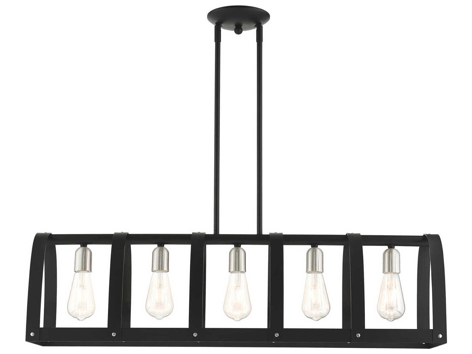 Livex Lighting Stoneridge 5-Light Textured Black Island Pendant