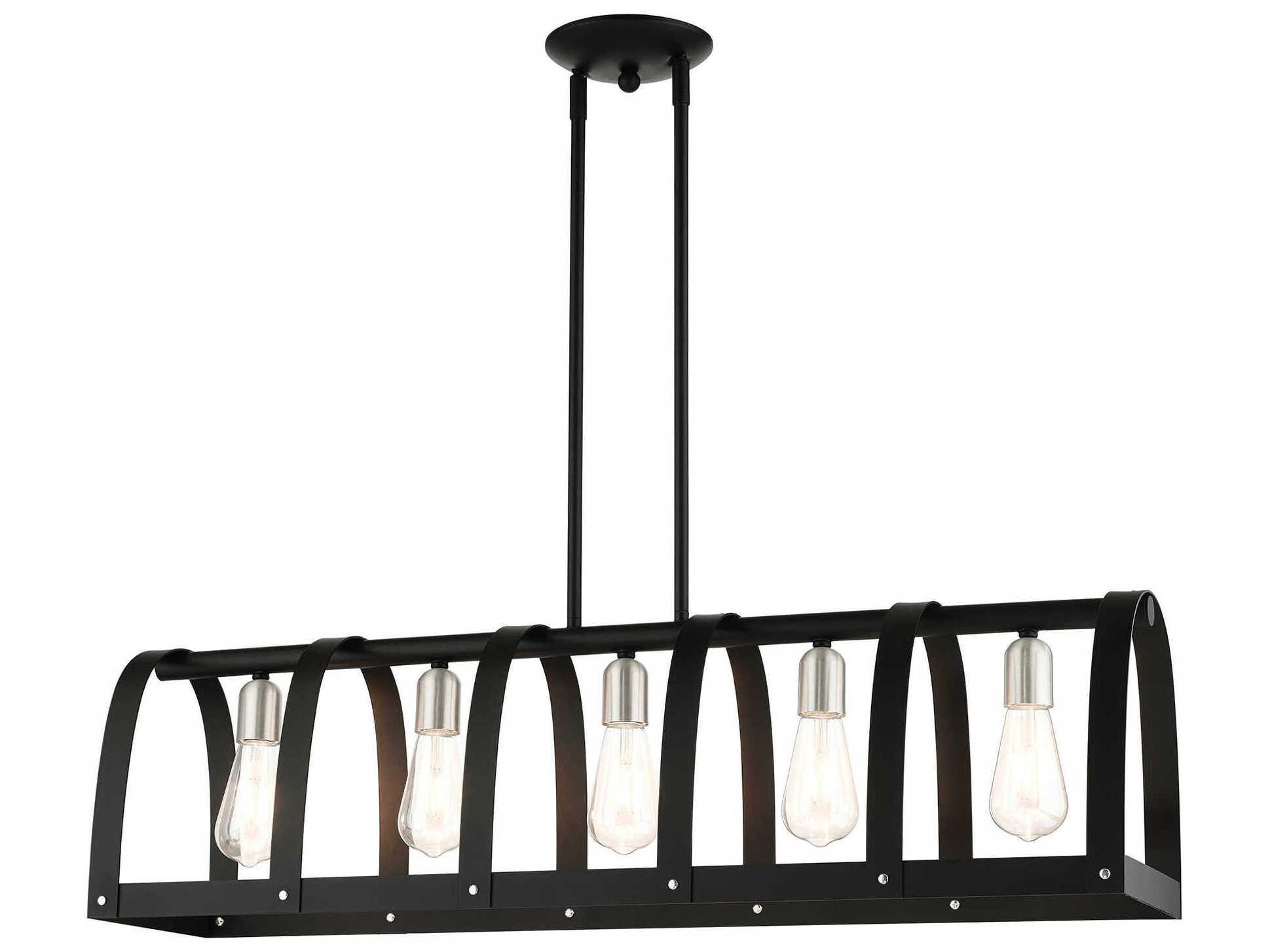 Livex Lighting Stoneridge 5-Light Textured Black Island Pendant