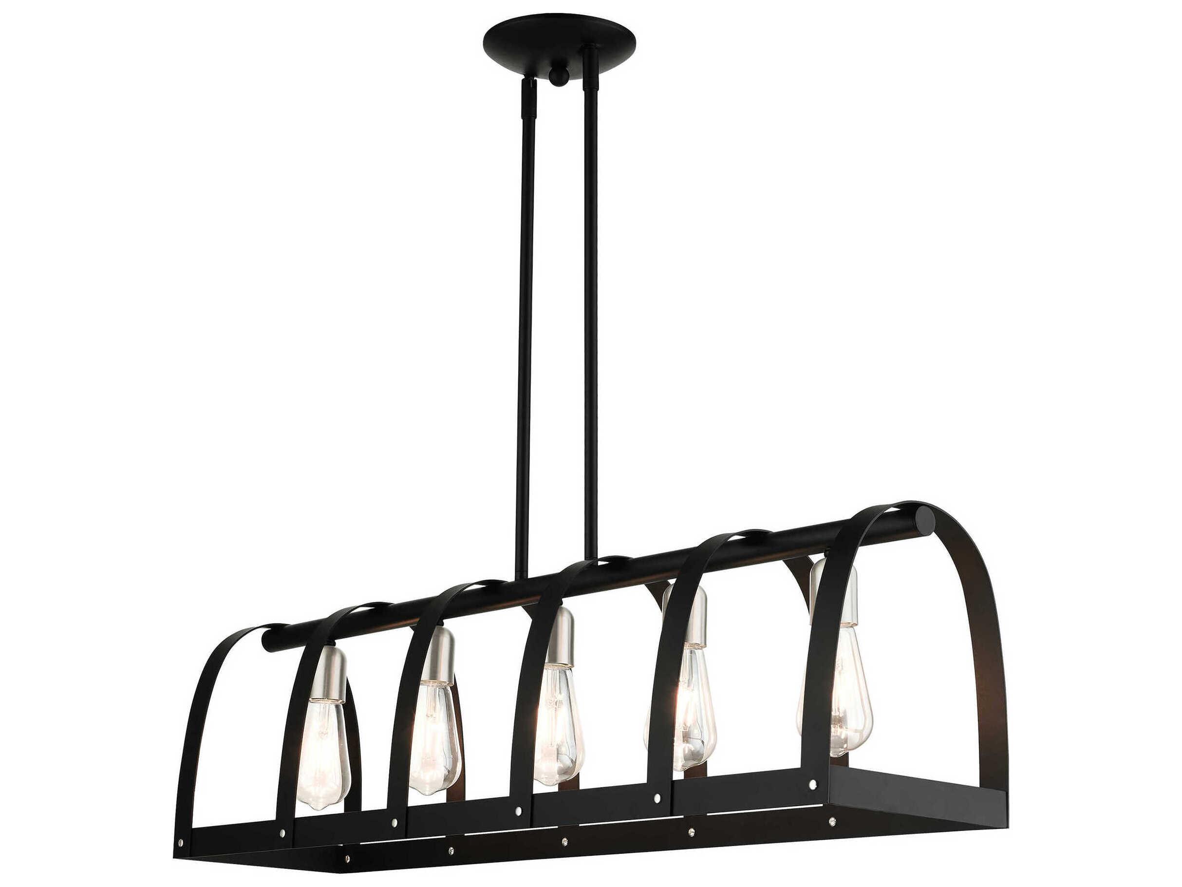 Livex Lighting Stoneridge 5-Light Textured Black Island Pendant