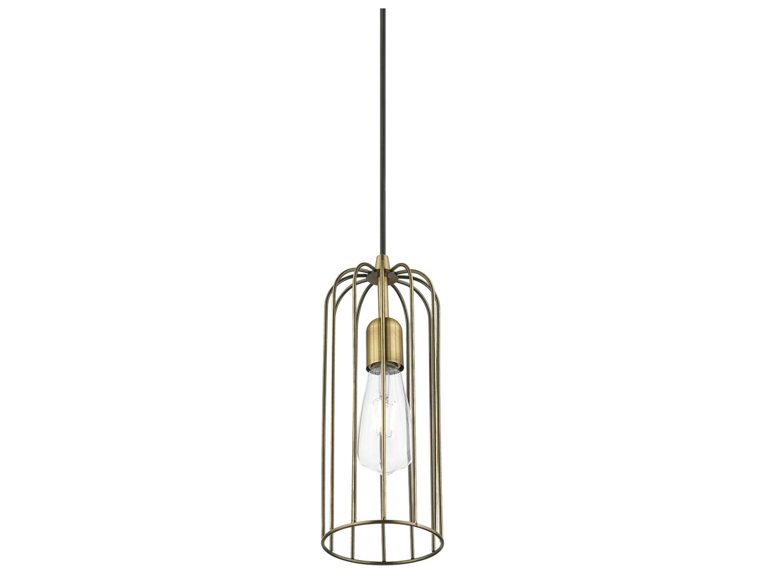 Livex Lighting Glenbrook 1-Light Antique Brass Mini Pendant