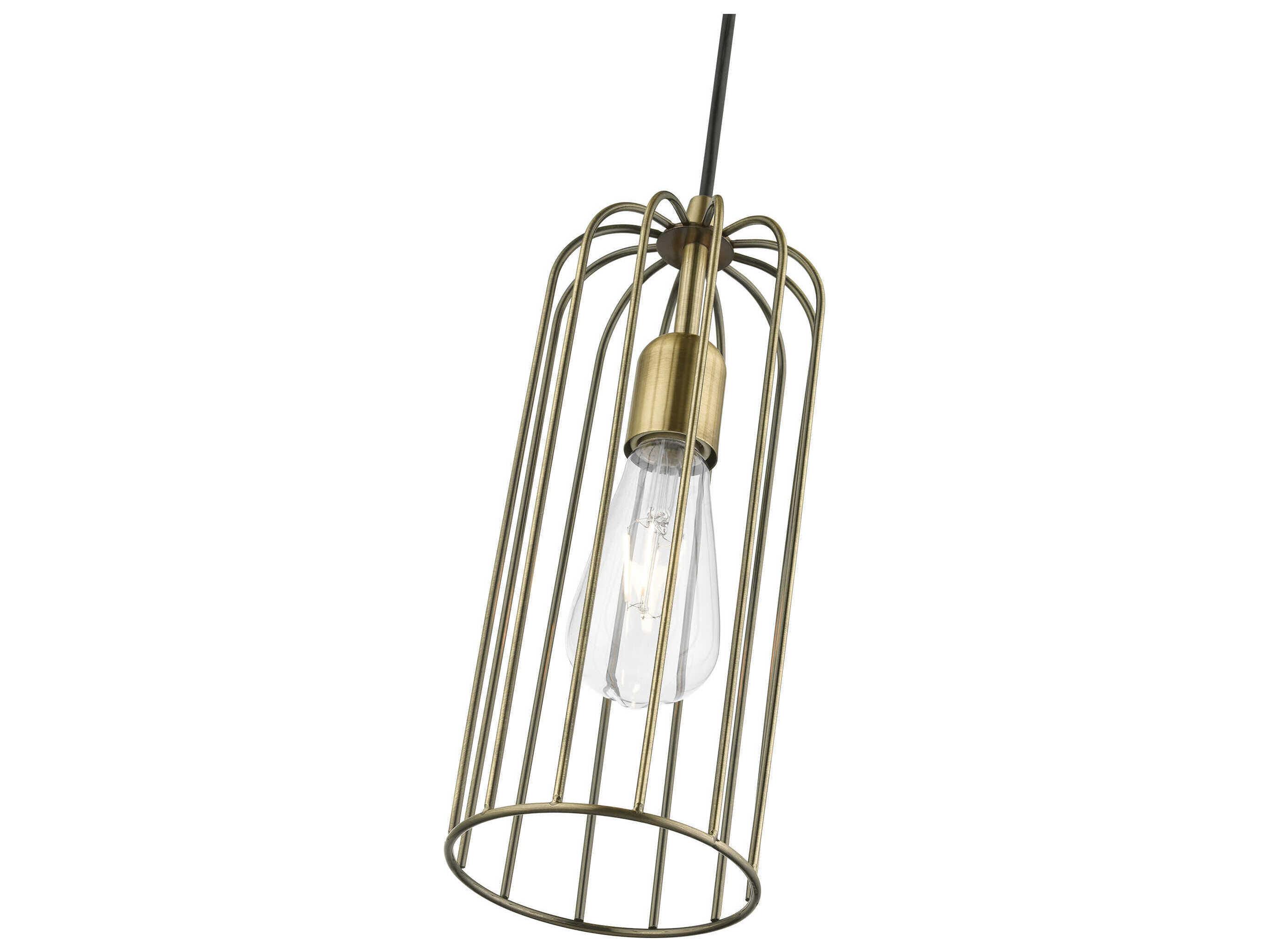 Livex Lighting Glenbrook 1-Light Antique Brass Mini Pendant