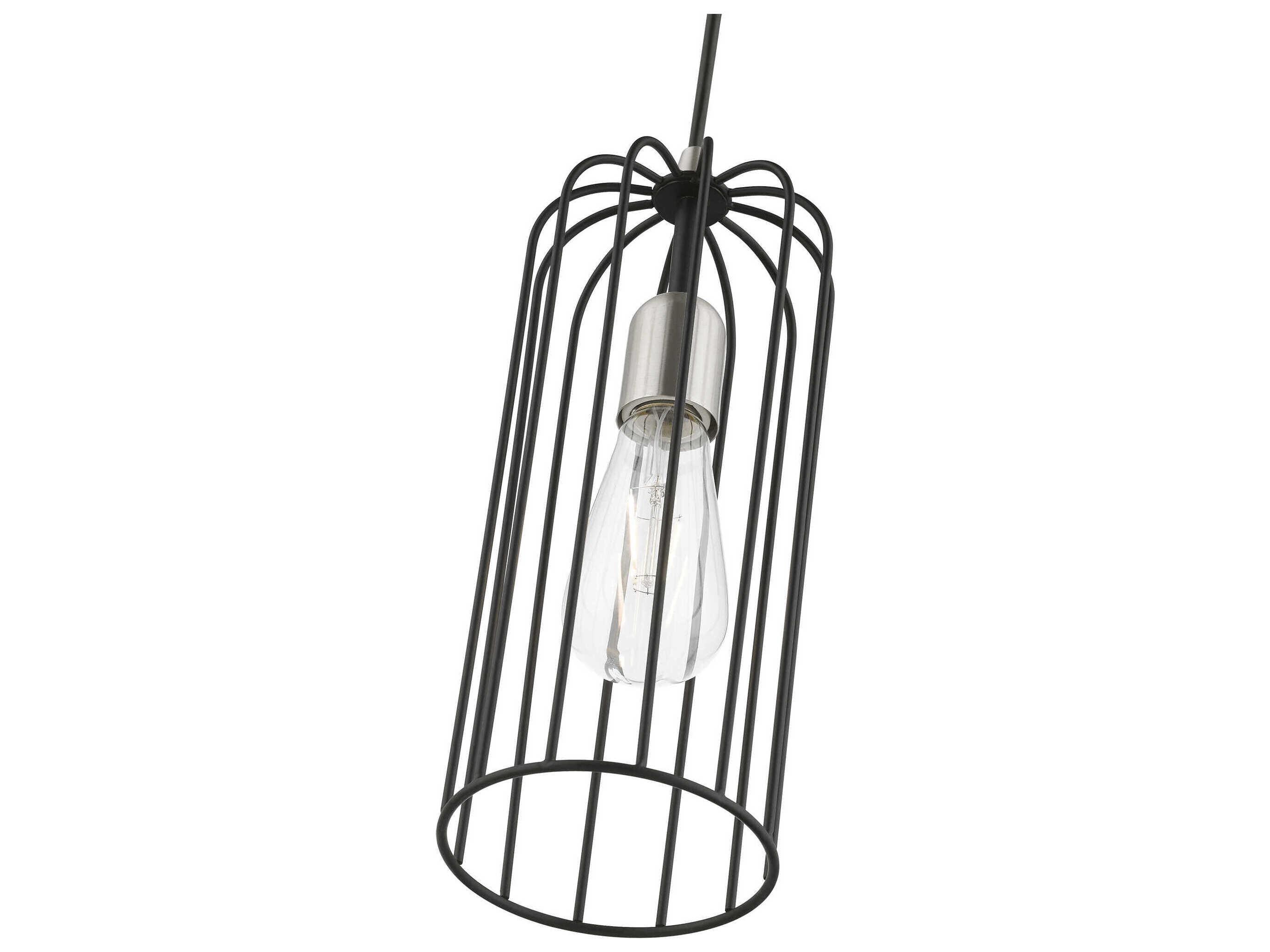 Livex Lighting Glenbrook 1-Light Black Brushed Nickel Mini Pendant