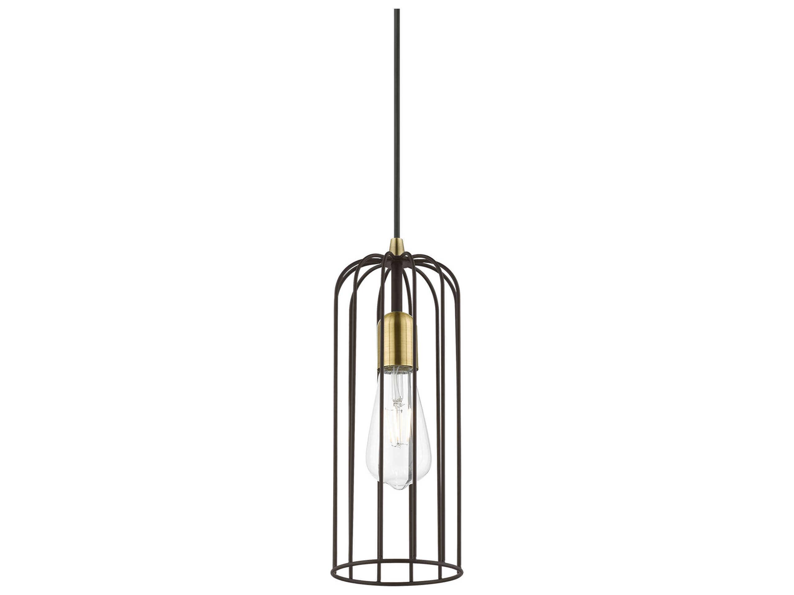 Livex Lighting Glenbrook 1-Light Bronze Antique Brass Mini Pendant