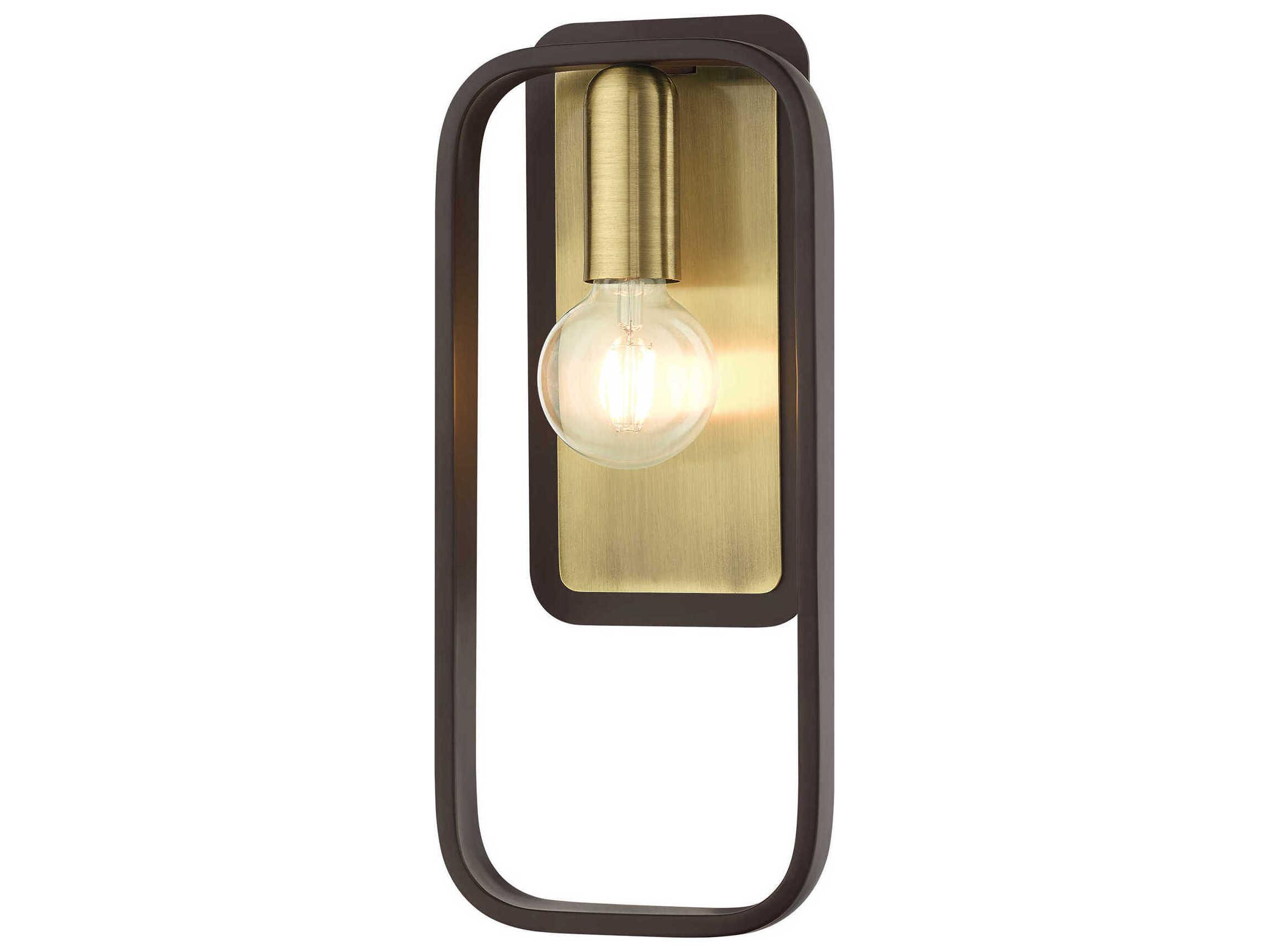Livex Lighting Bergamo 1-Light Bronze Antique Brass Wall Sconce