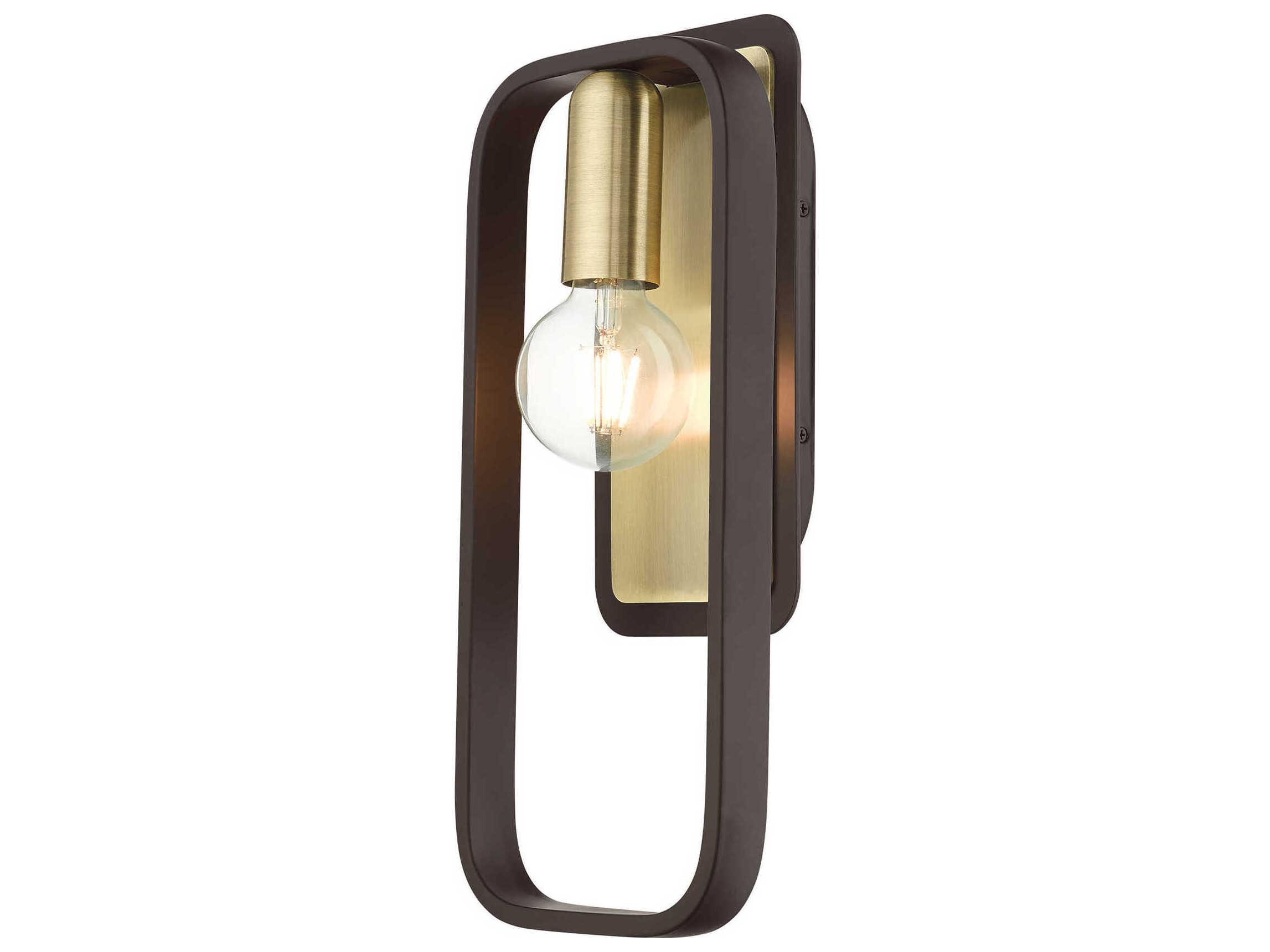 Livex Lighting Bergamo 1-Light Bronze Antique Brass Wall Sconce