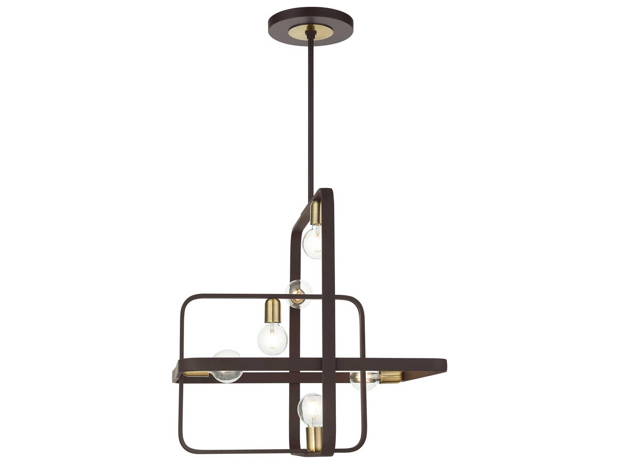 Livex Lighting Bergamo 6-Light Bronze Antique Brass Geometric Pendant