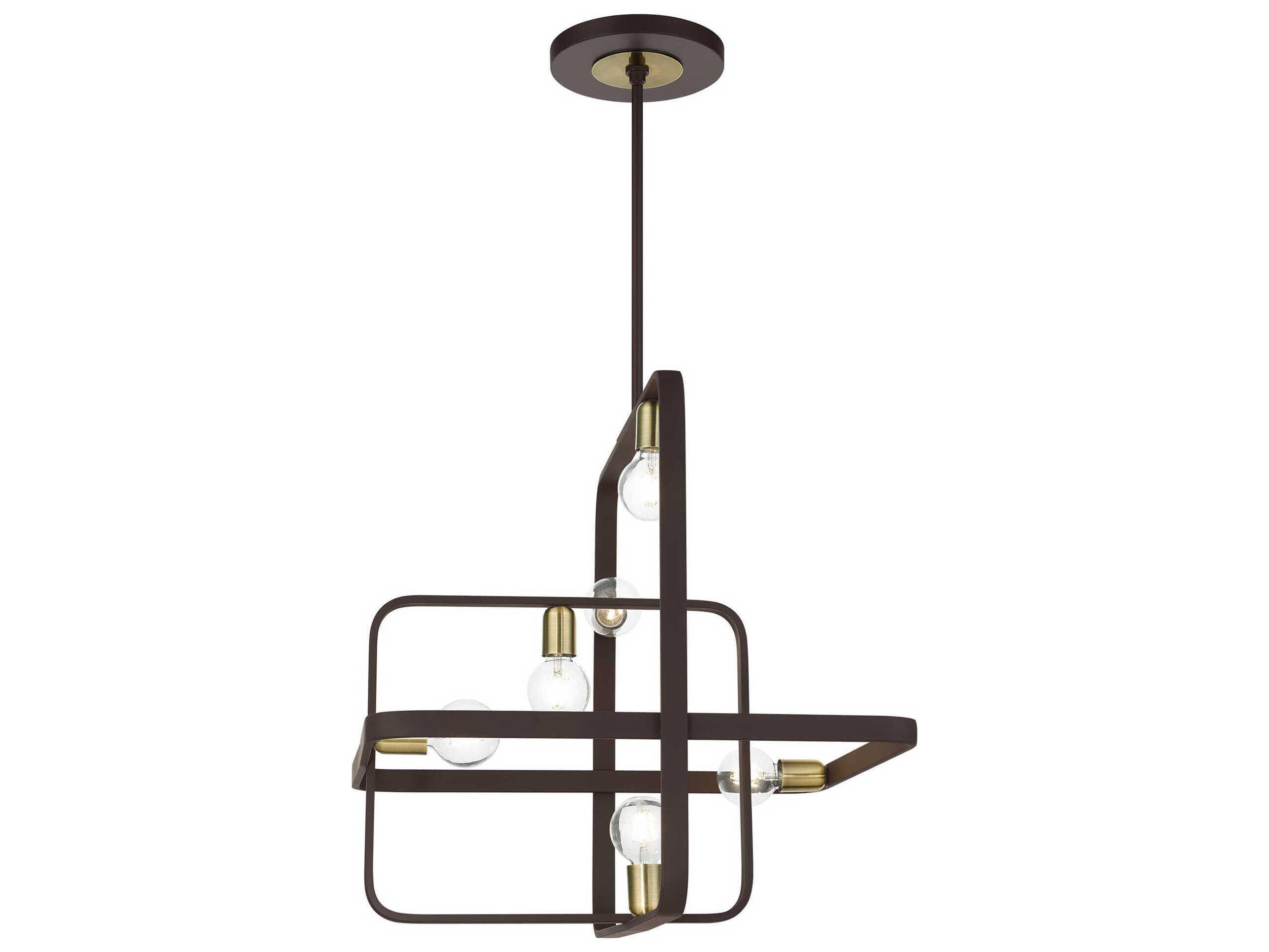 Livex Lighting Bergamo 6-Light Bronze Antique Brass Geometric Pendant