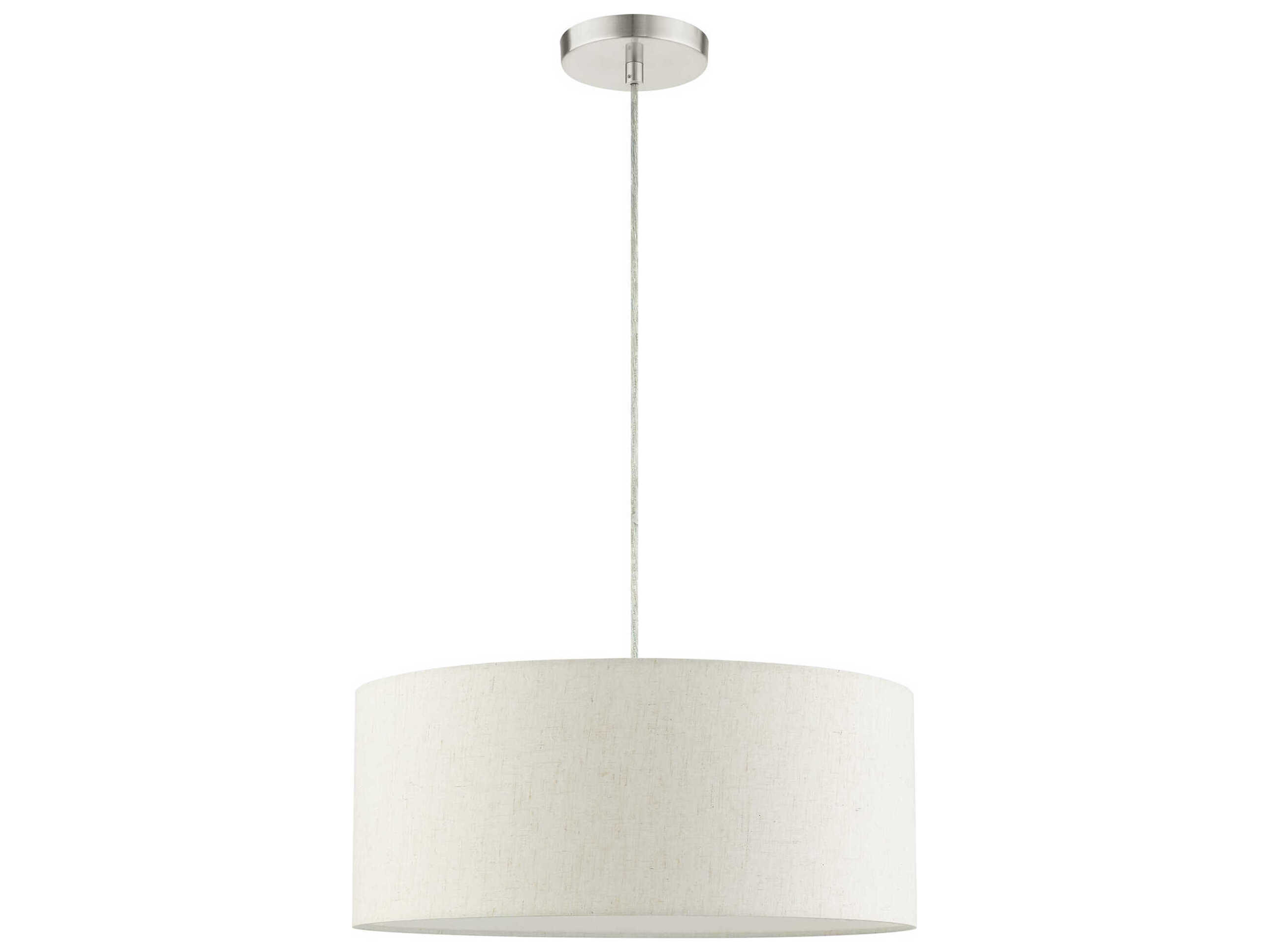 Livex Lighting Meadow 3-Light Brushed Nickel Drum Pendant
