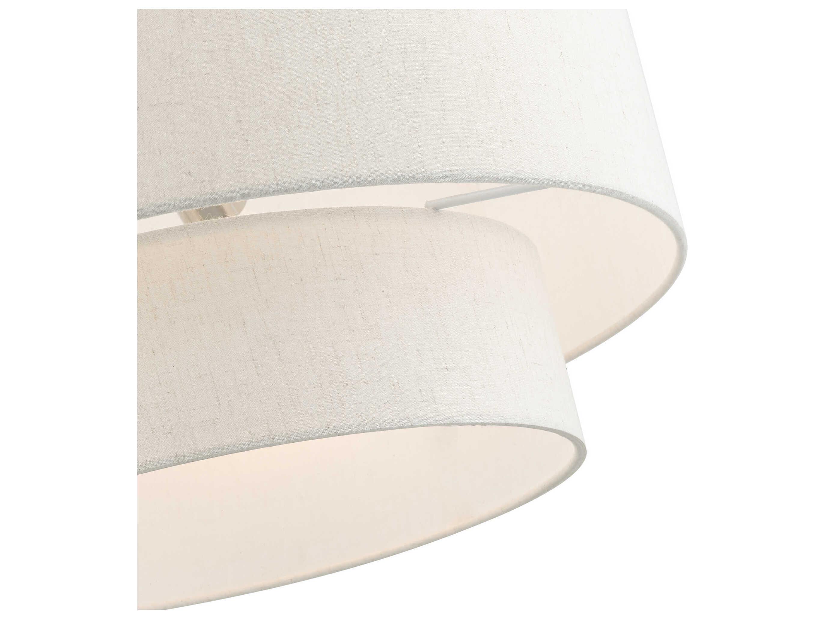 Livex Lighting Meadow 3-Light Brushed Nickel Drum Pendant