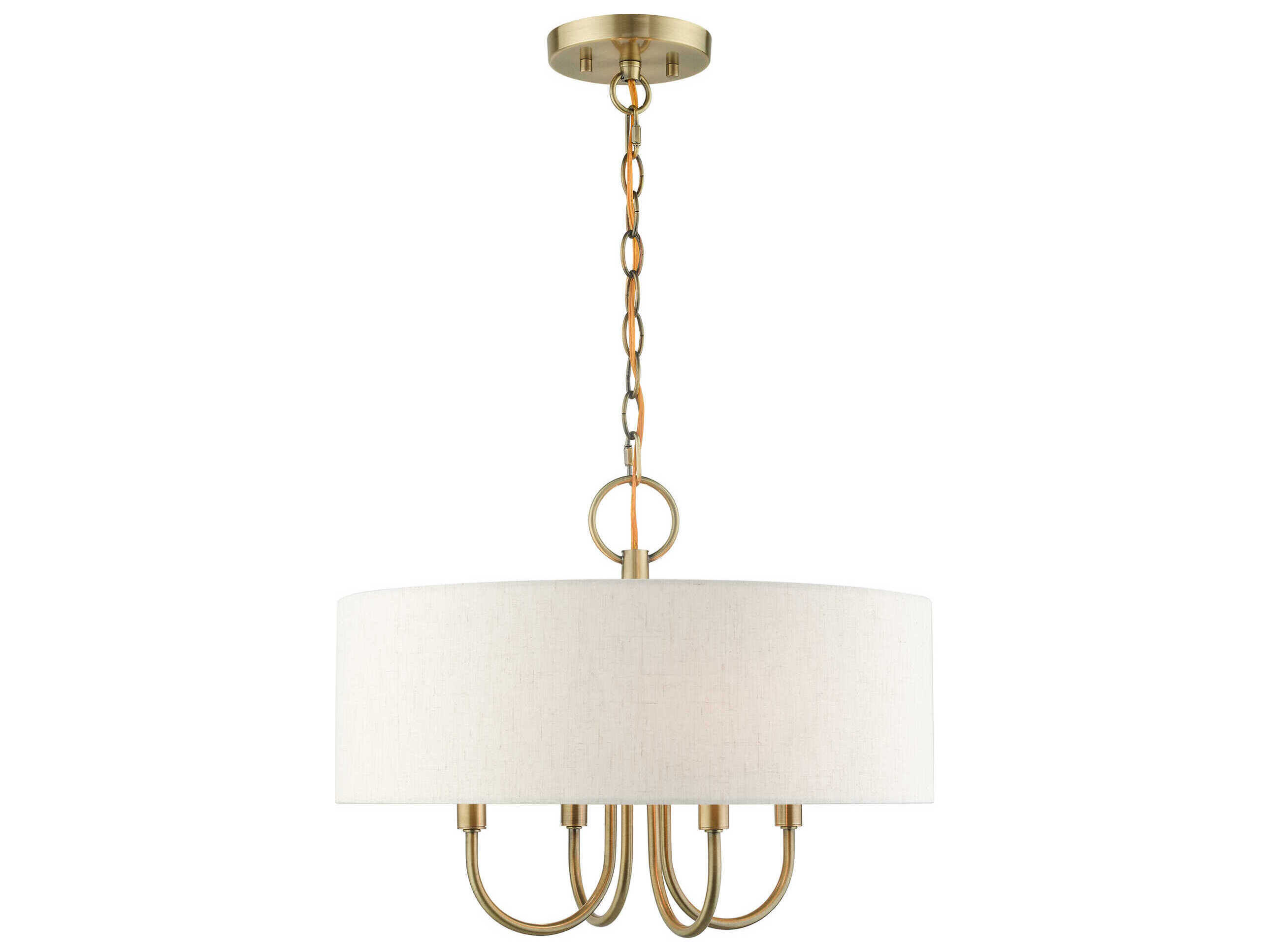 Livex Lighting Blossom 4-Light Antique Brass Drum Chandelier