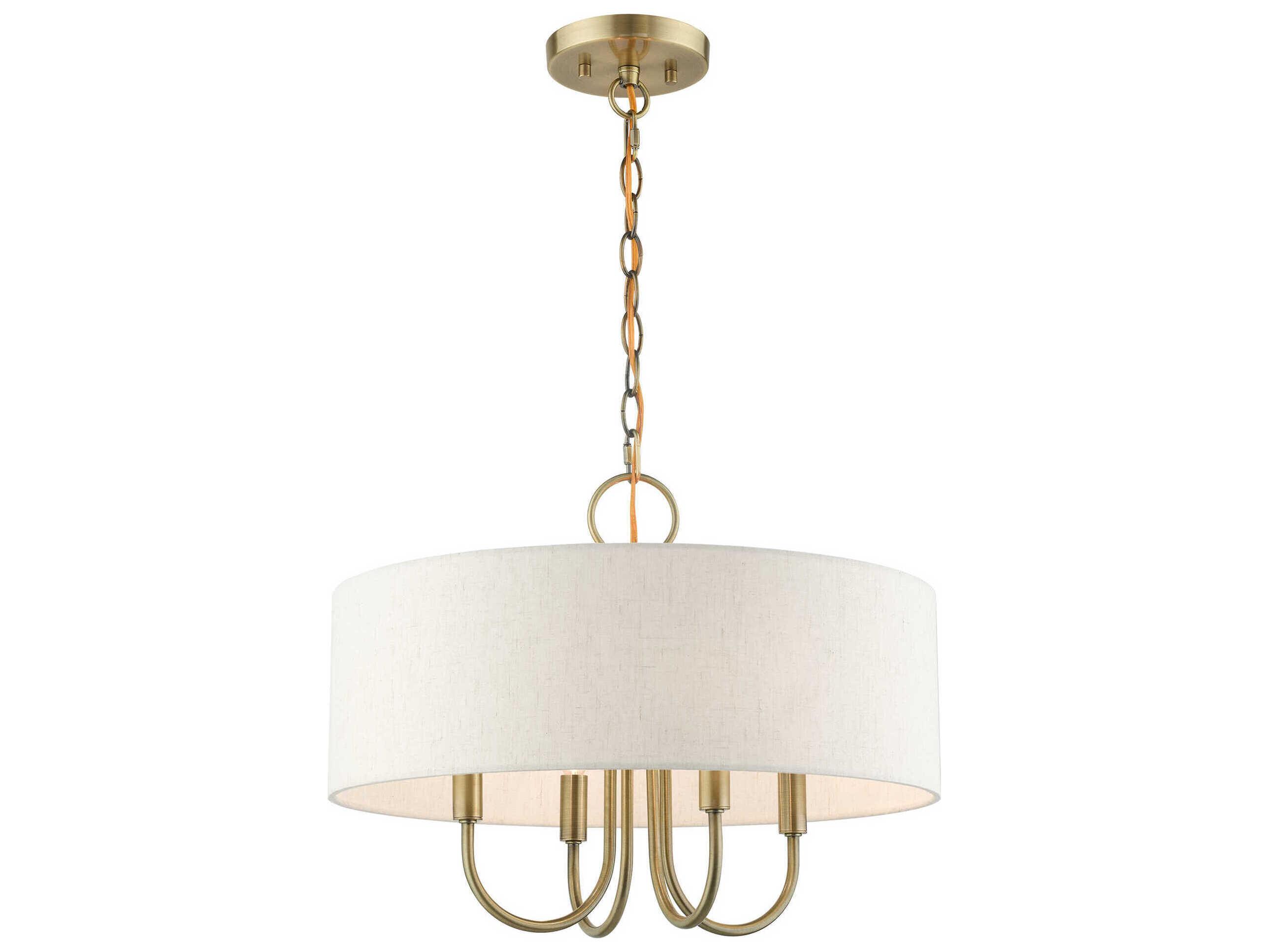 Livex Lighting Blossom 4-Light Antique Brass Drum Chandelier