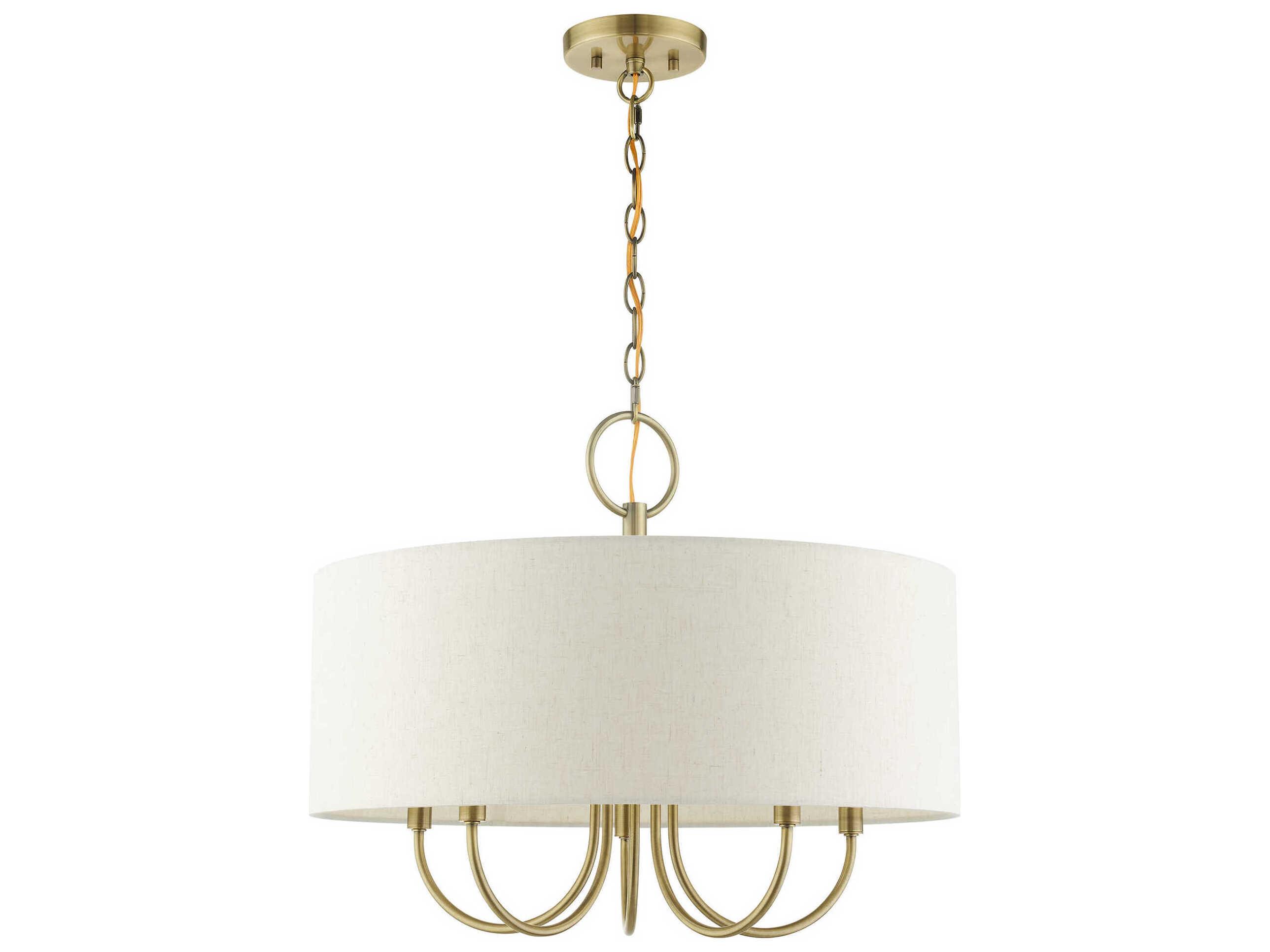 Livex Lighting Blossom 5-Light Antique Brass Drum Chandelier