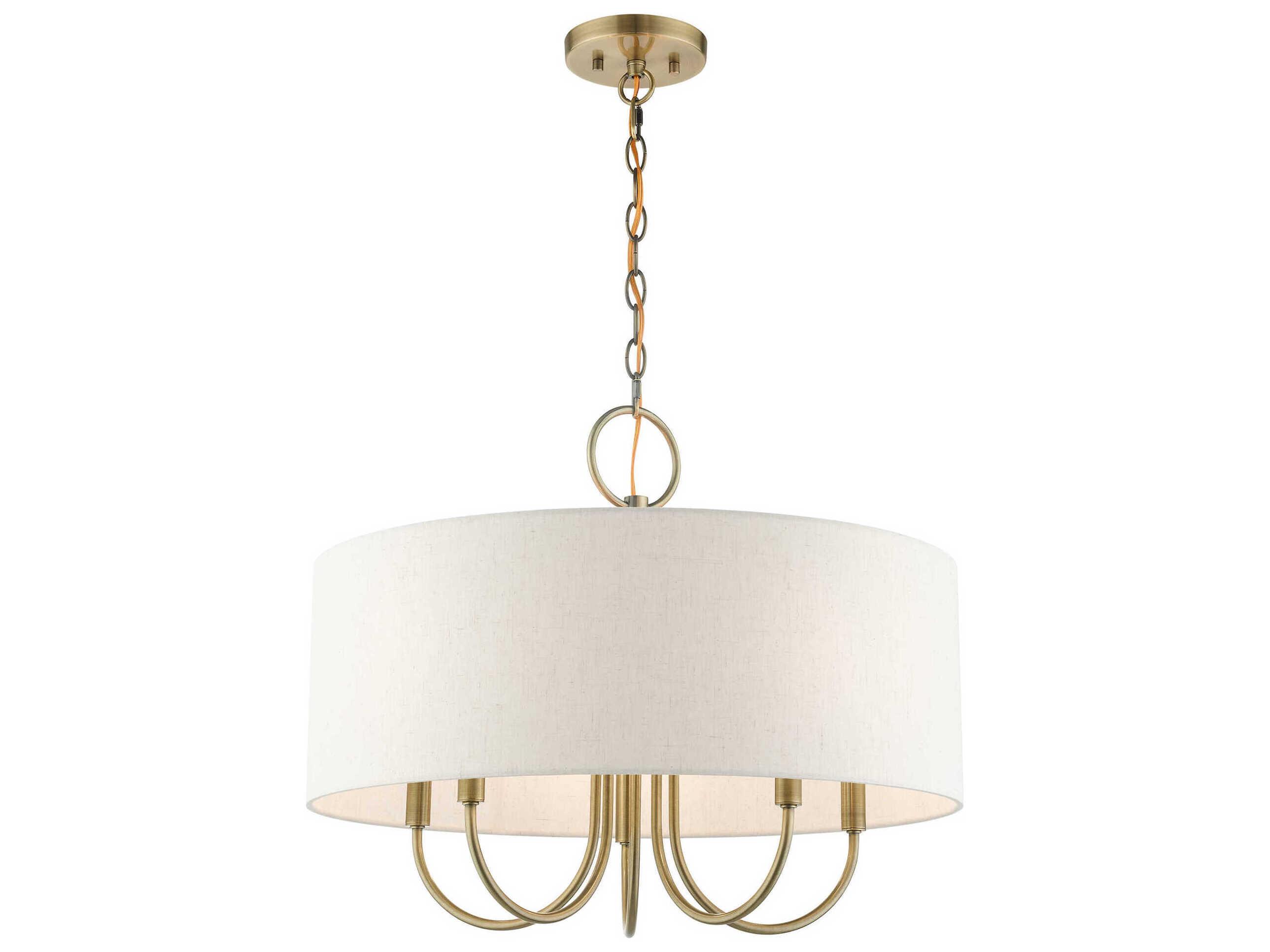 Livex Lighting Blossom 5-Light Antique Brass Drum Chandelier