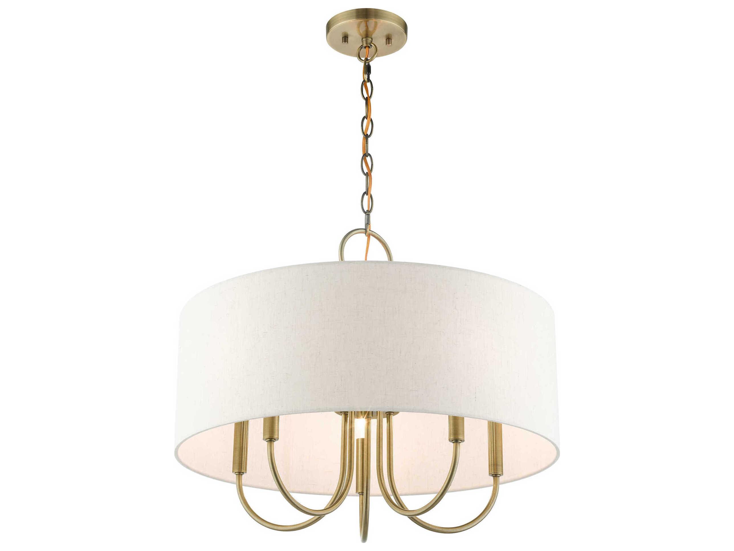 Livex Lighting Blossom 5-Light Antique Brass Drum Chandelier