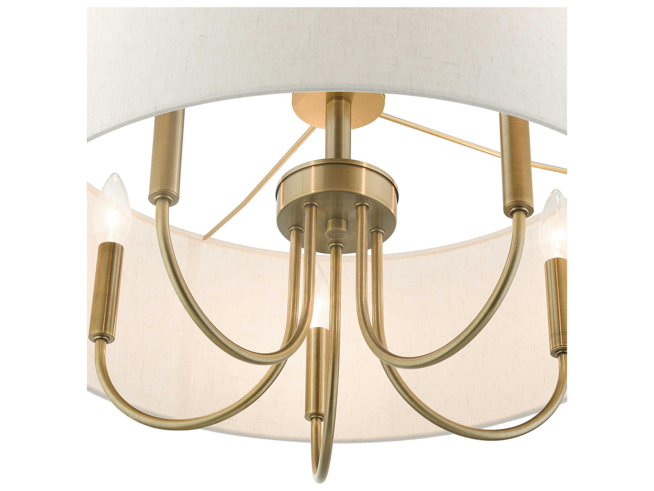 Livex Lighting Blossom 5-Light Antique Brass Drum Chandelier