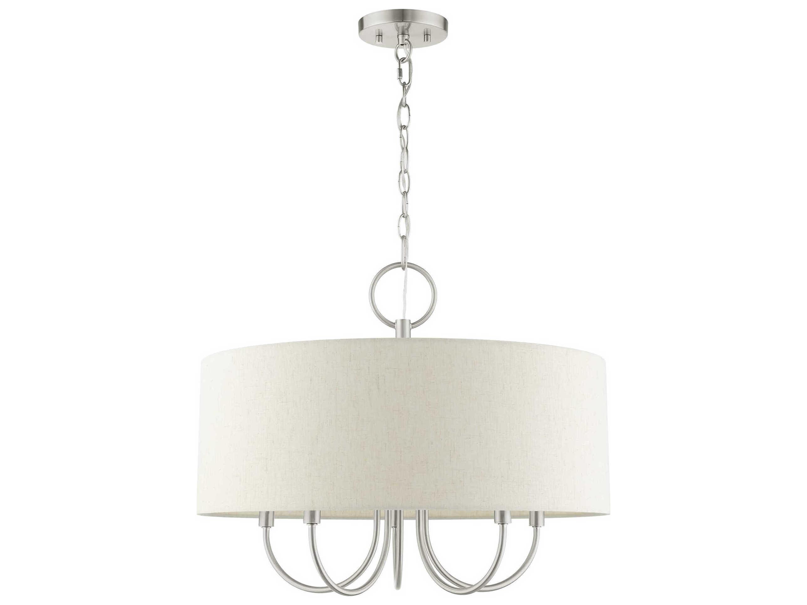 Livex Lighting Blossom 5-Light Brushed Nickel Drum Chandelier