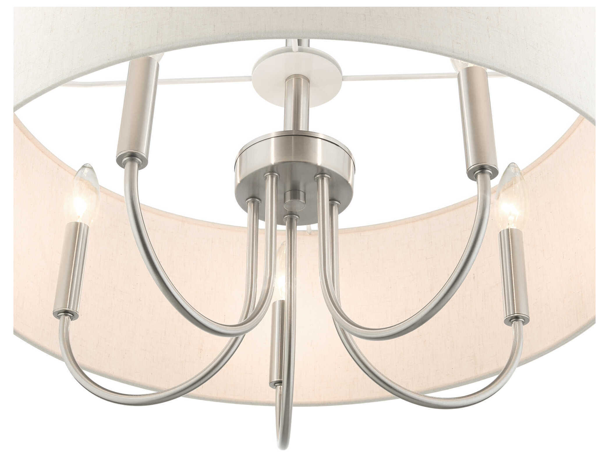 Livex Lighting Blossom 5-Light Brushed Nickel Drum Chandelier