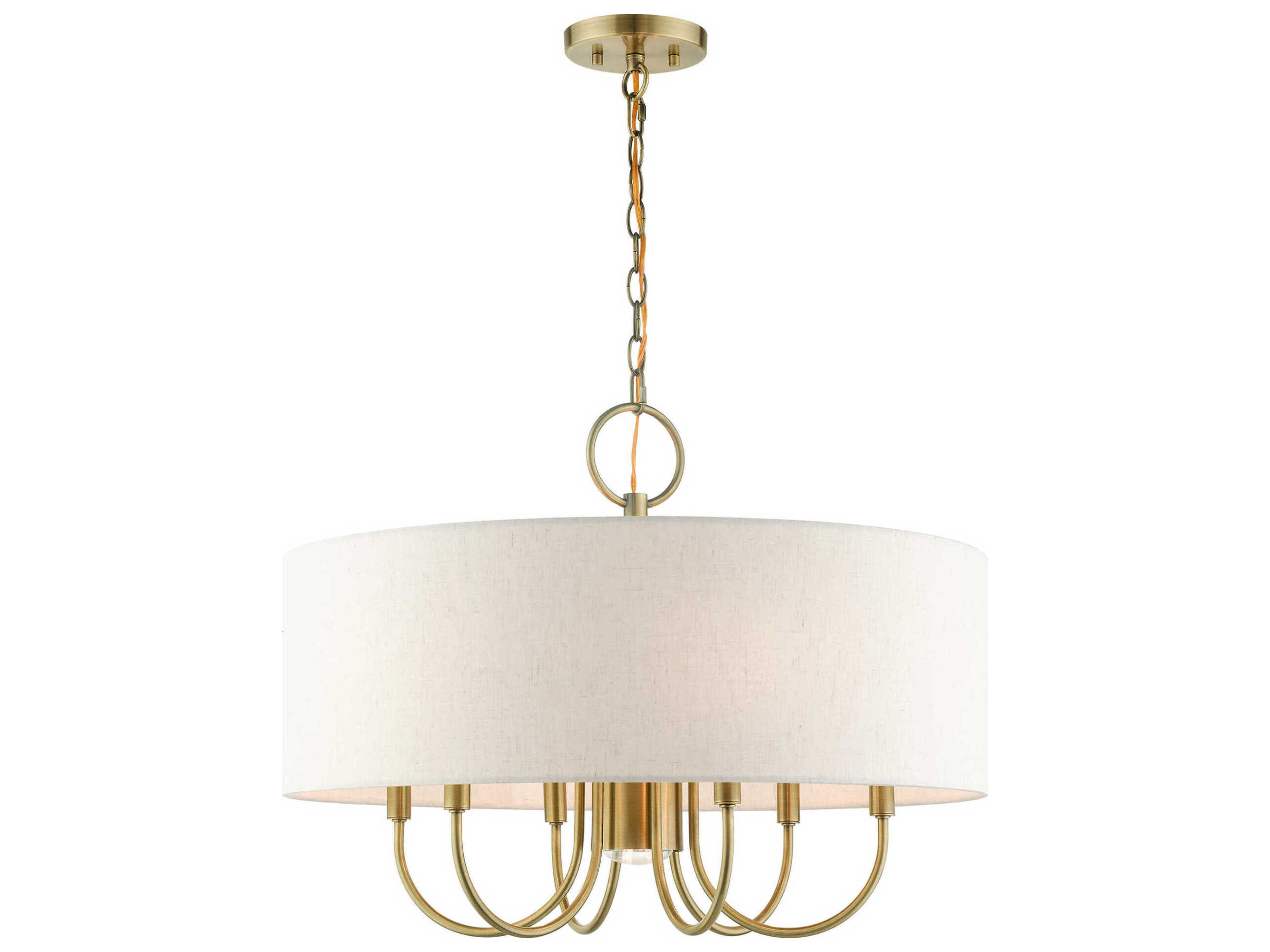 Livex Lighting Blossom 7-Light Antique Brass Drum Chandelier