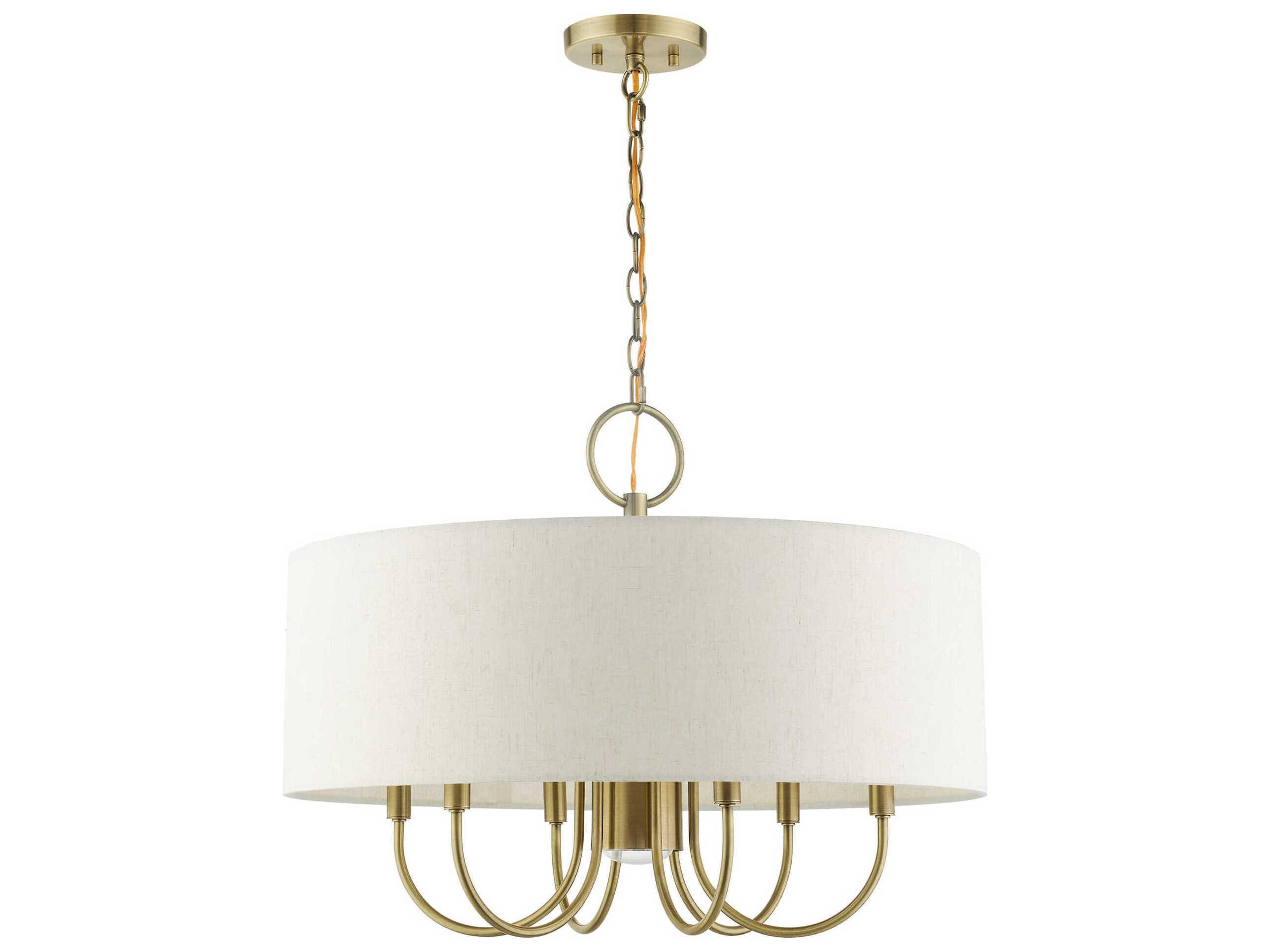 Livex Lighting Blossom 7-Light Antique Brass Drum Chandelier