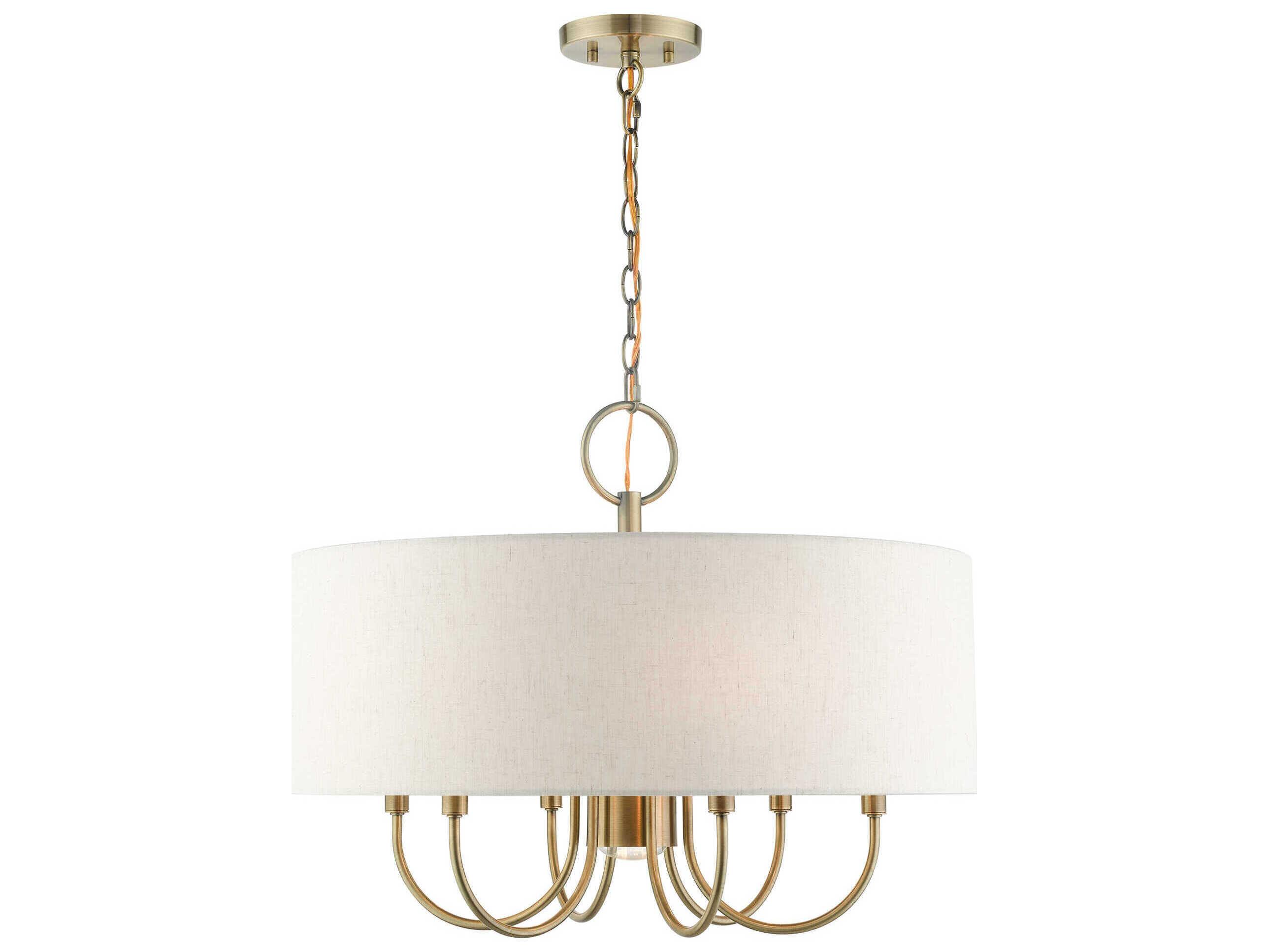 Livex Lighting Blossom 7-Light Antique Brass Drum Chandelier