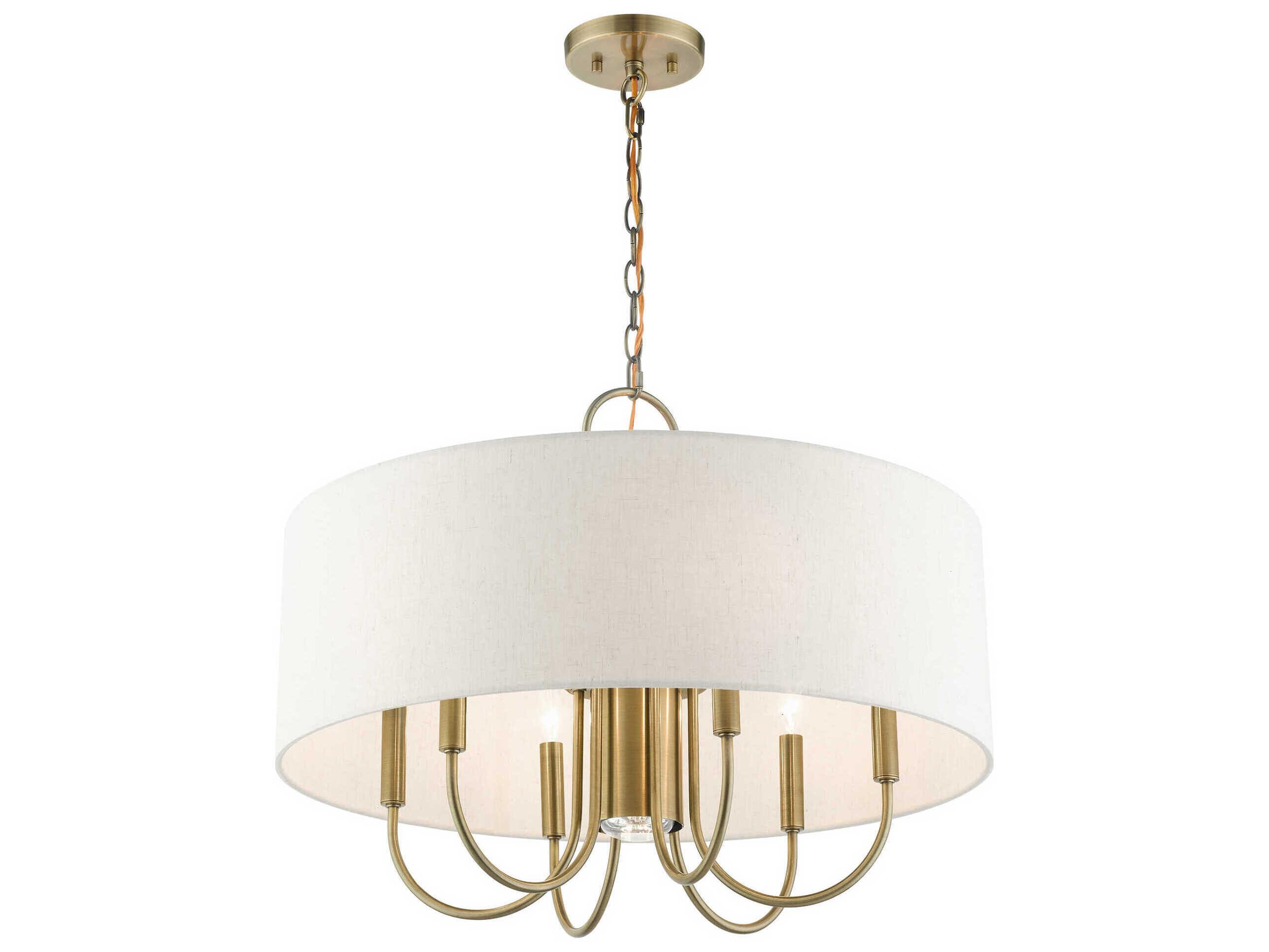Livex Lighting Blossom 7-Light Antique Brass Drum Chandelier