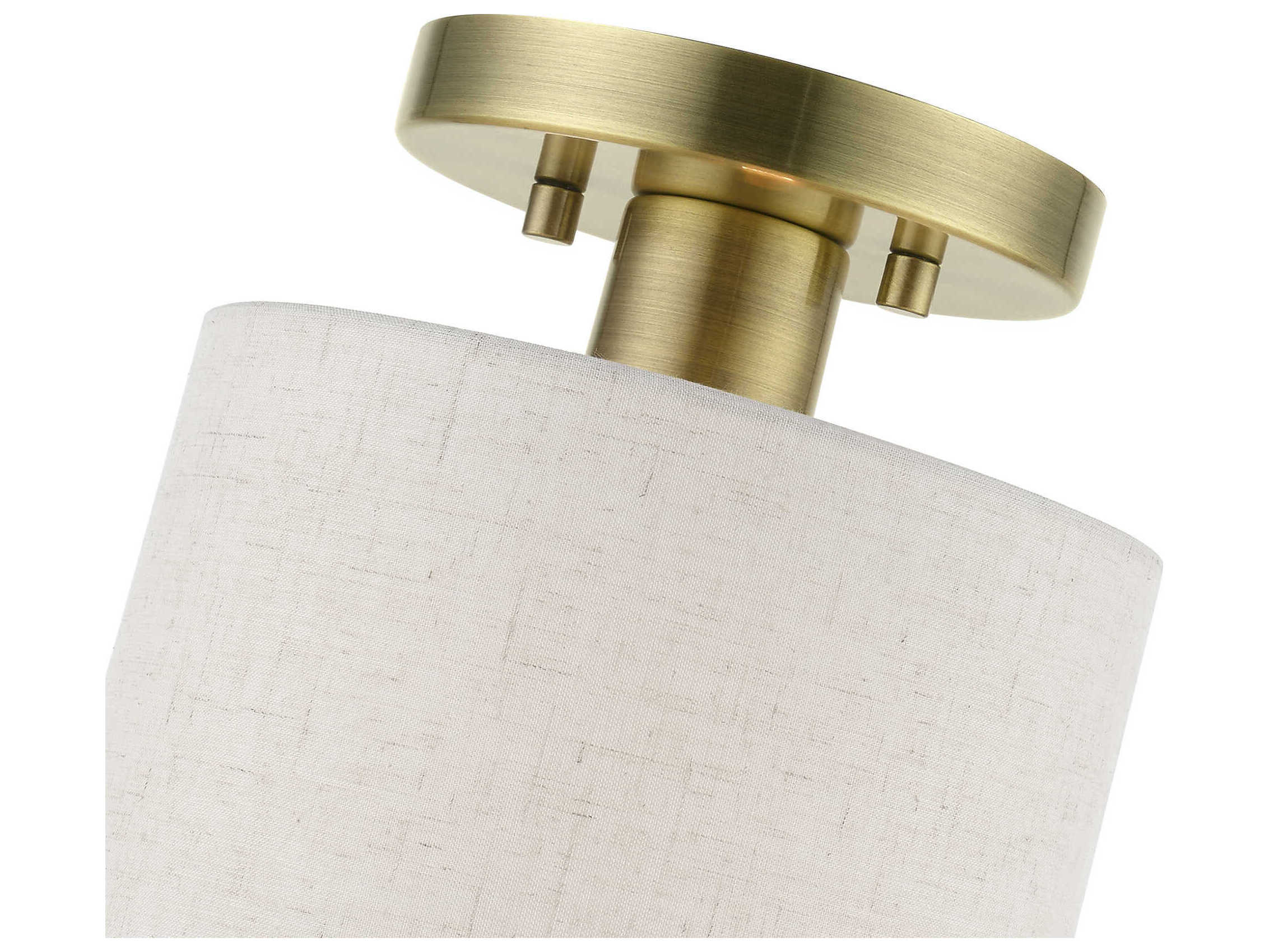 Livex Lighting Blossom 1-Light Antique Brass Drum Semi Flush Mount