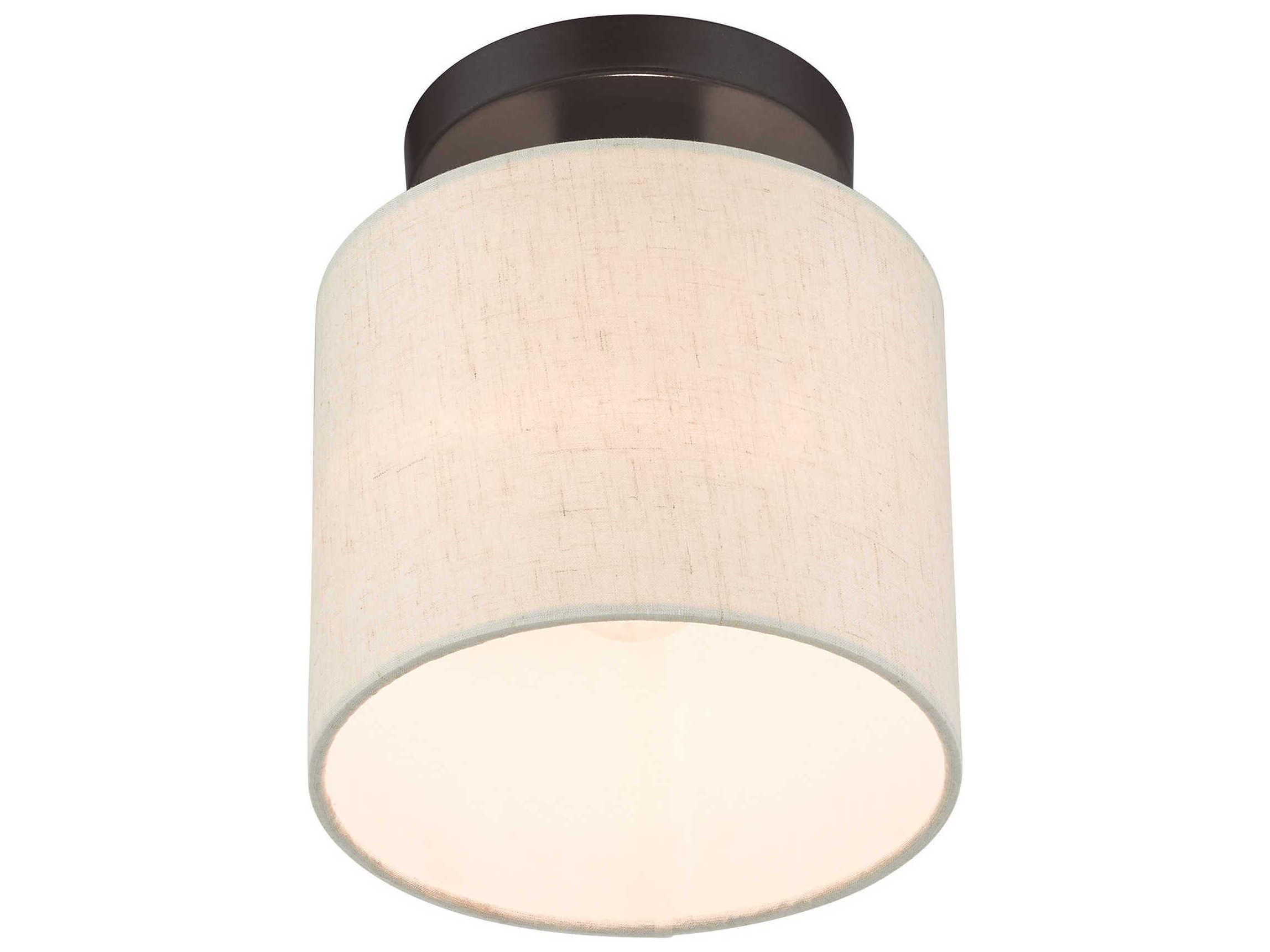 Livex Lighting Meadow 1-Light English Bronze Drum Semi Flush Mount