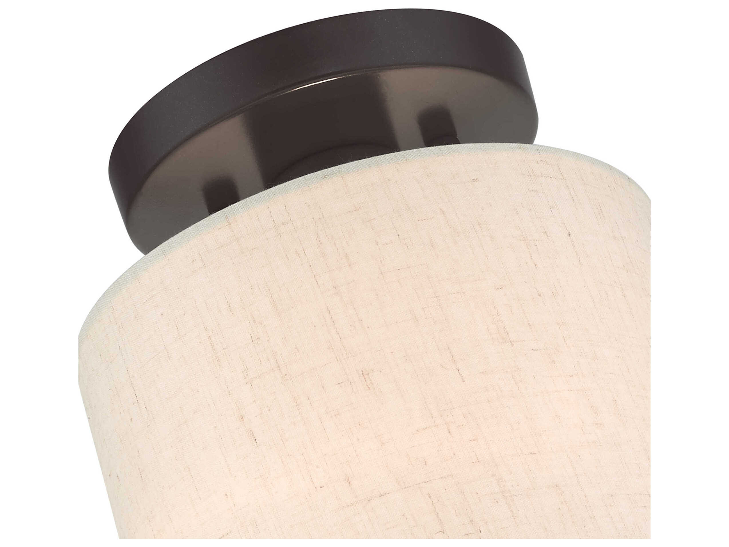Livex Lighting Meadow 1-Light English Bronze Drum Semi Flush Mount