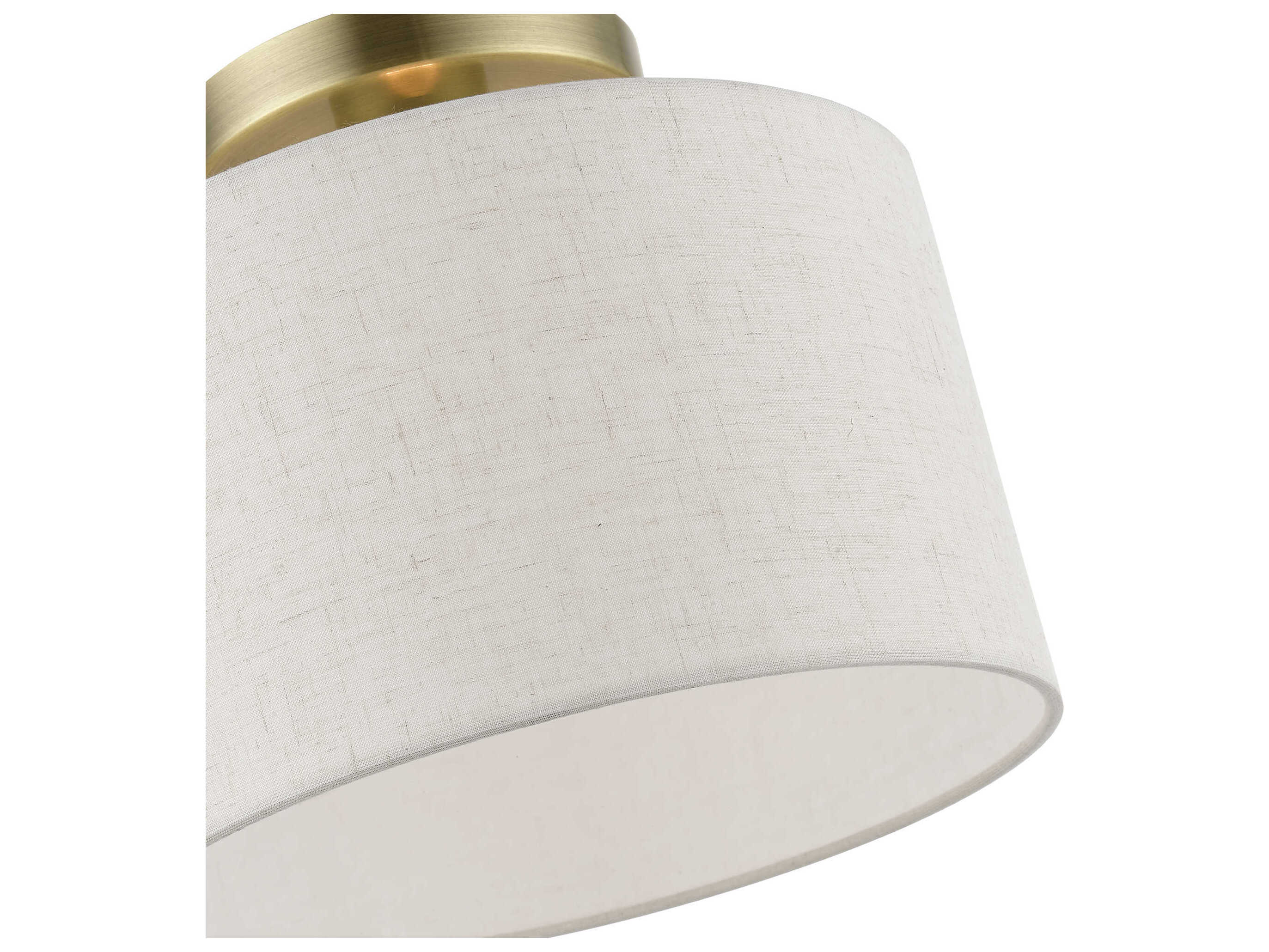 Livex Lighting Blossom 1-Light Antique Brass Drum Semi Flush Mount