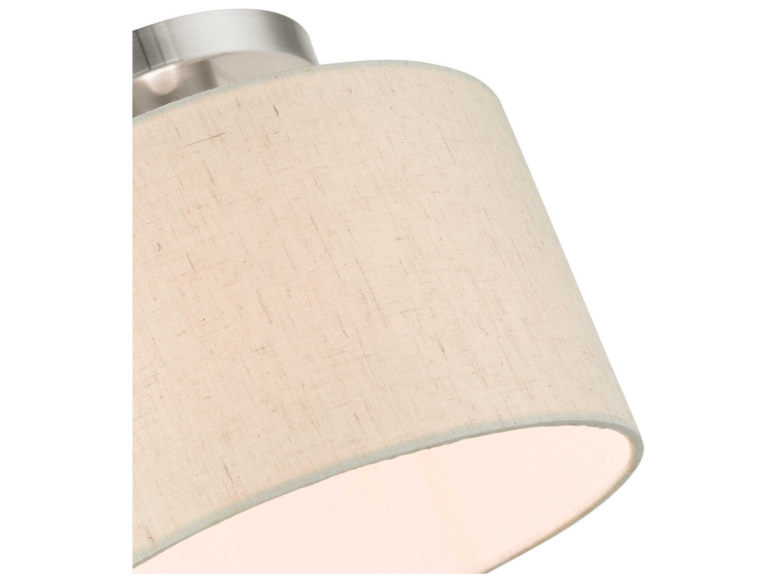 Livex Lighting Meadow 1-Light Brushed Nickel Drum Semi Flush Mount