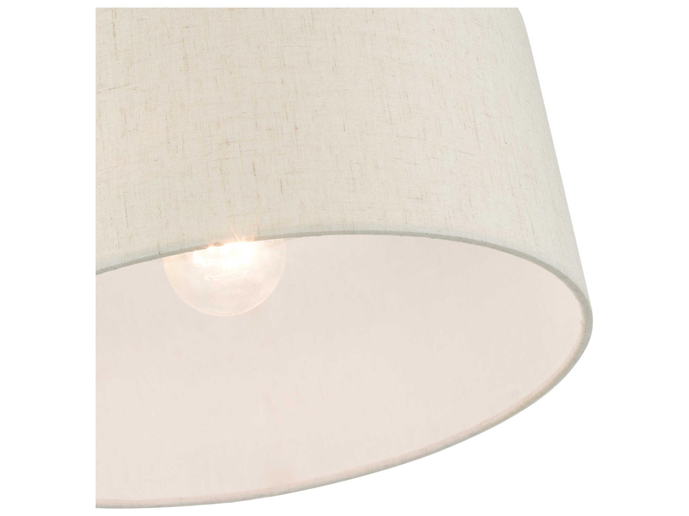 Livex Lighting Blossom 1-Light Antique Brass Drum Semi Flush Mount