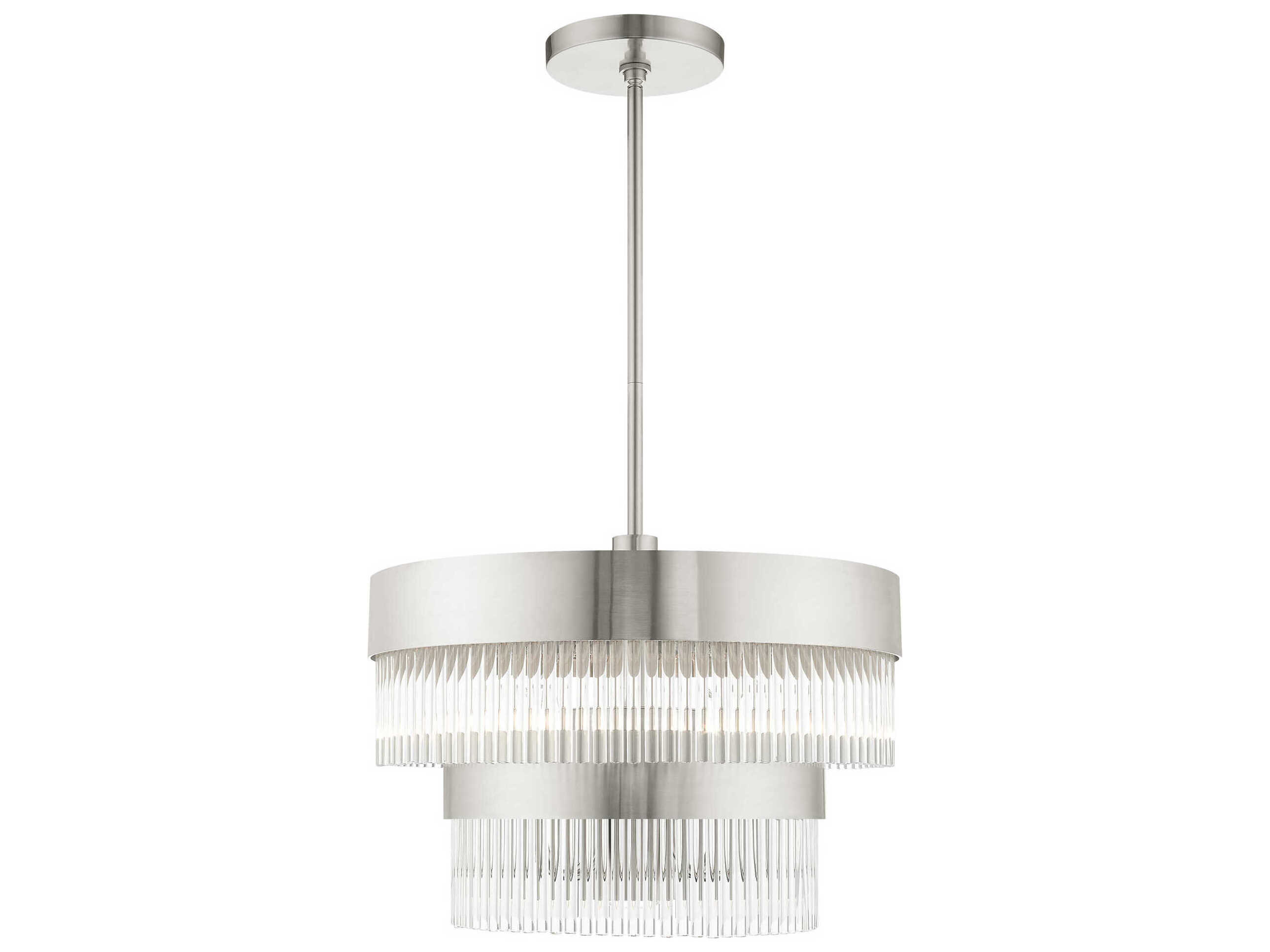 Livex Lighting Norwich 5-Light Brushed Nickel Crystal Candelabra Chandelier