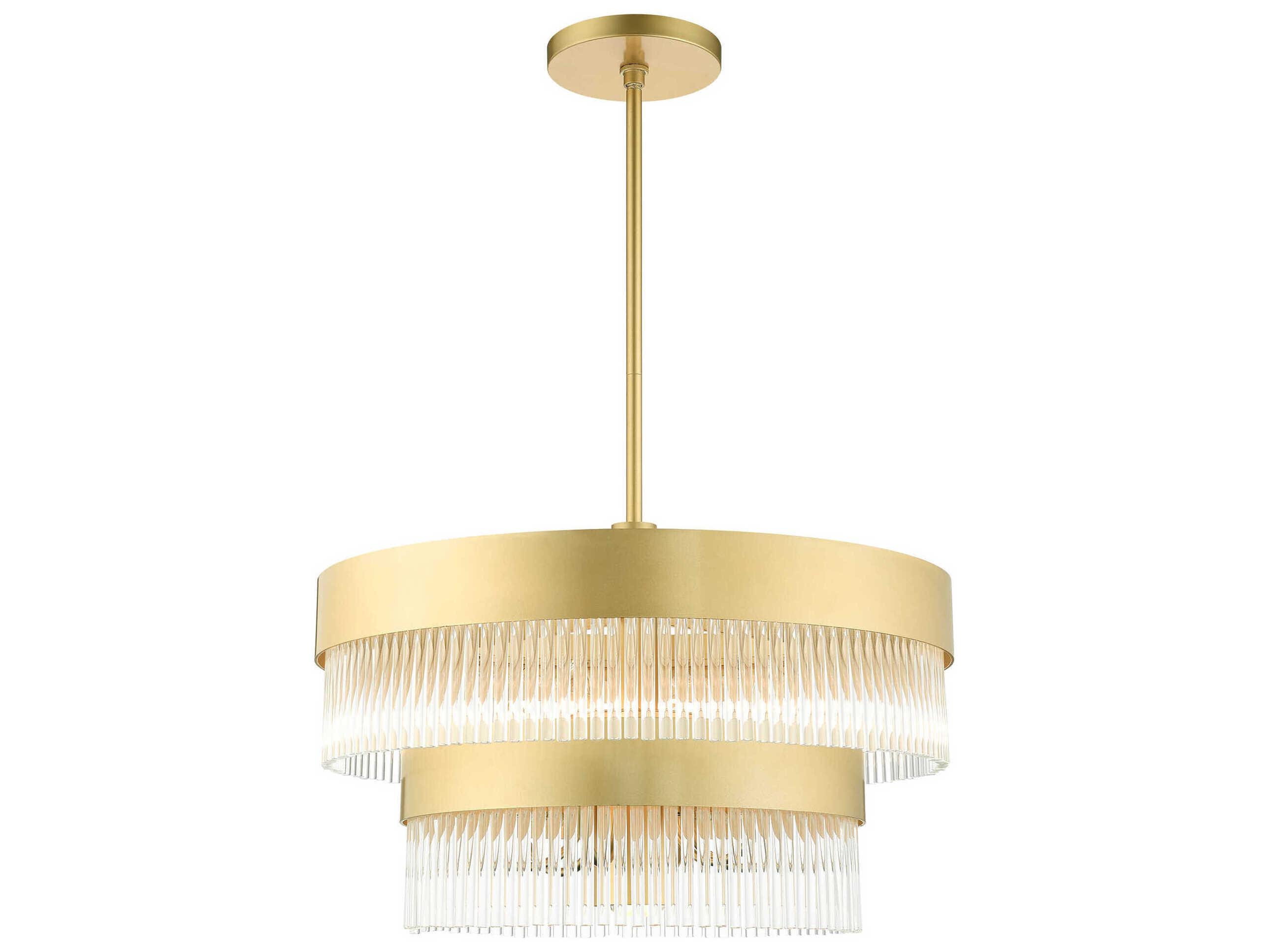 Livex Lighting Norwich 7-Light Soft Gold Crystal Candelabra Chandelier